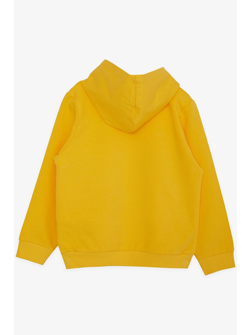 Kız Çocuk Sweatshirt Kanguru Cepli Yazı Baskılı Güpürlü Sarı (3-8 Yaş)-1