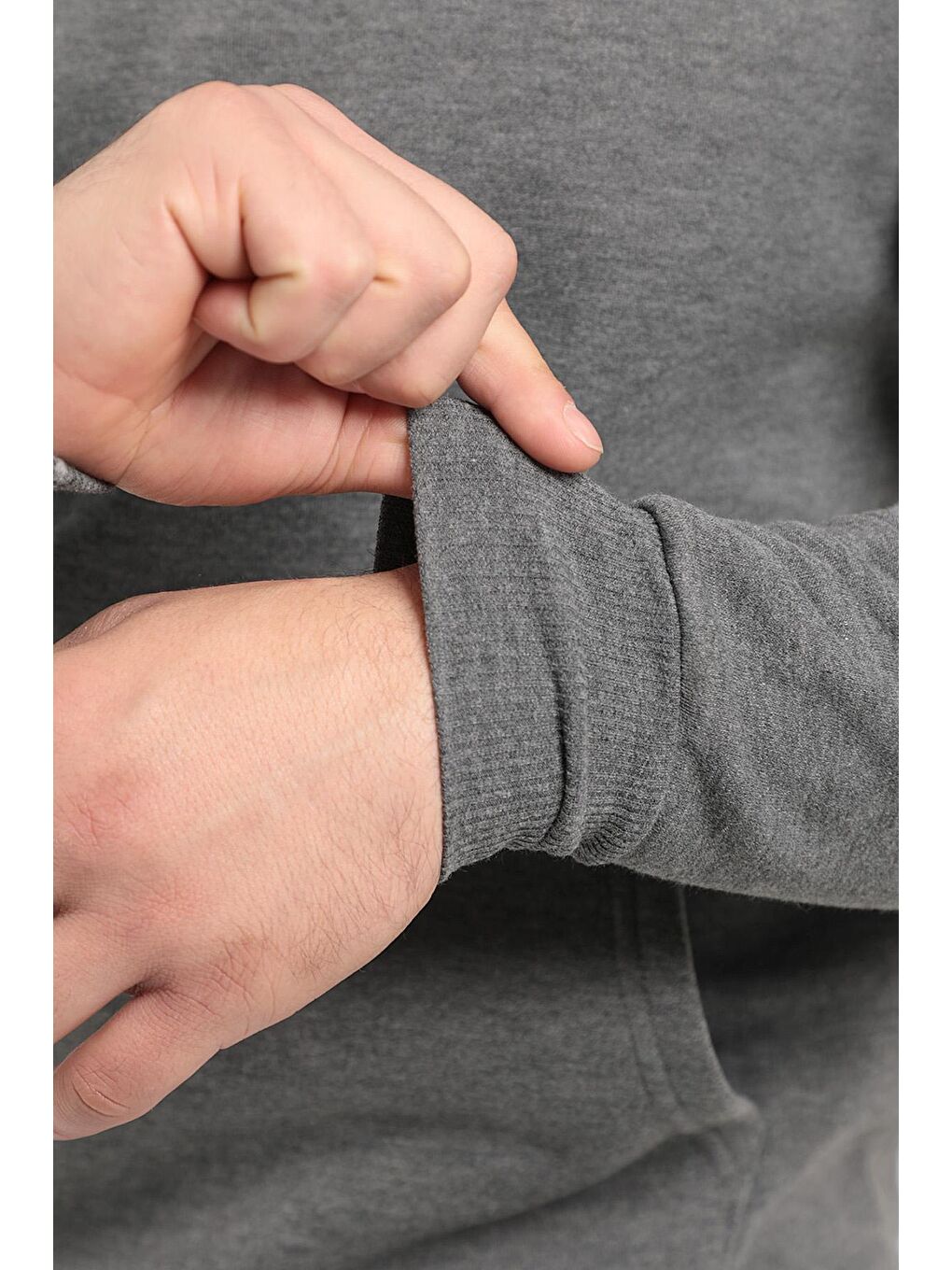 KAPENA Erkek Sweatshirt Koyu Gri-4