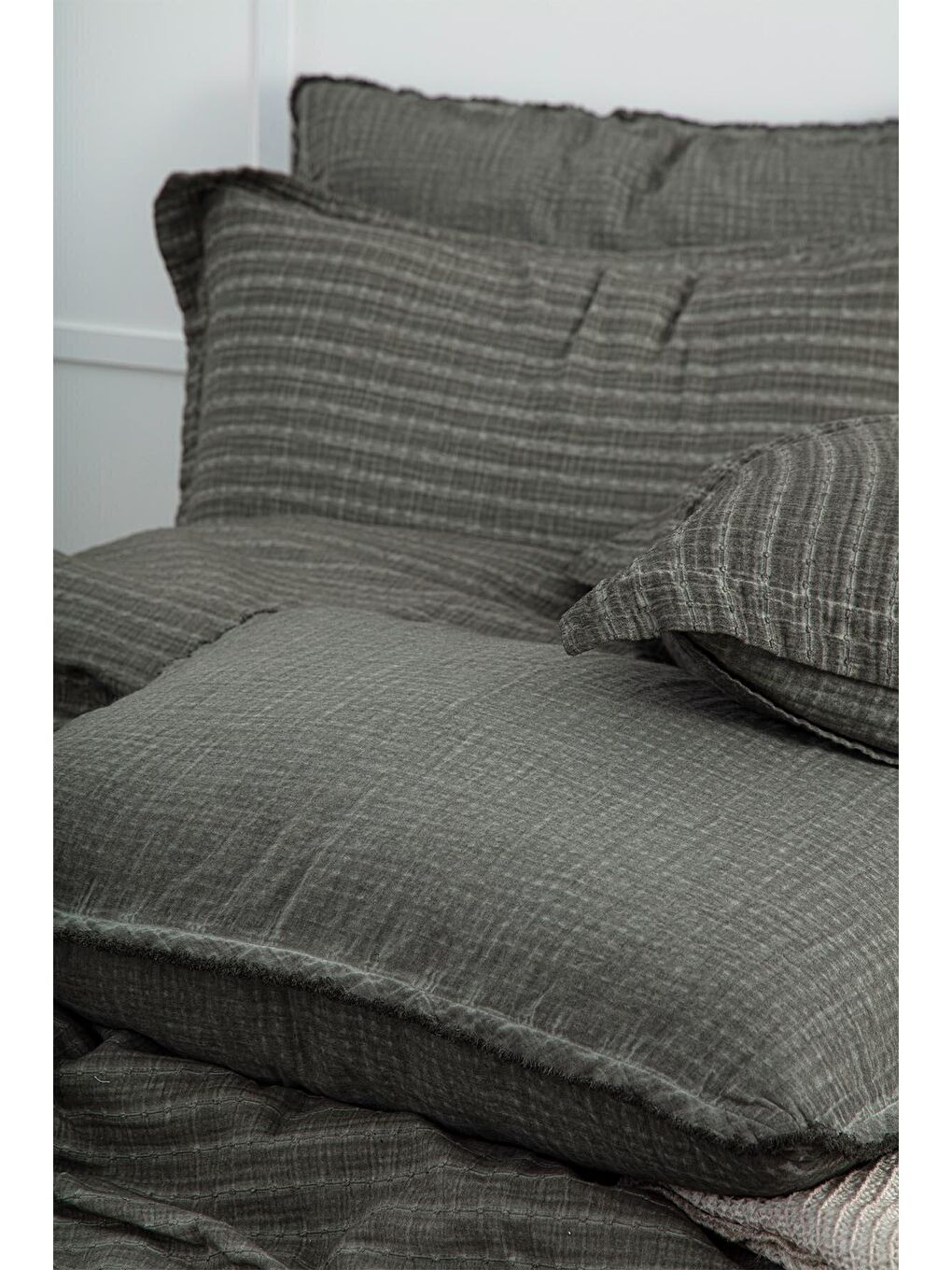 Yeşil Tara Çift Kişilik Nevresim Takımı %100 Organik Pamuk Müslin-1