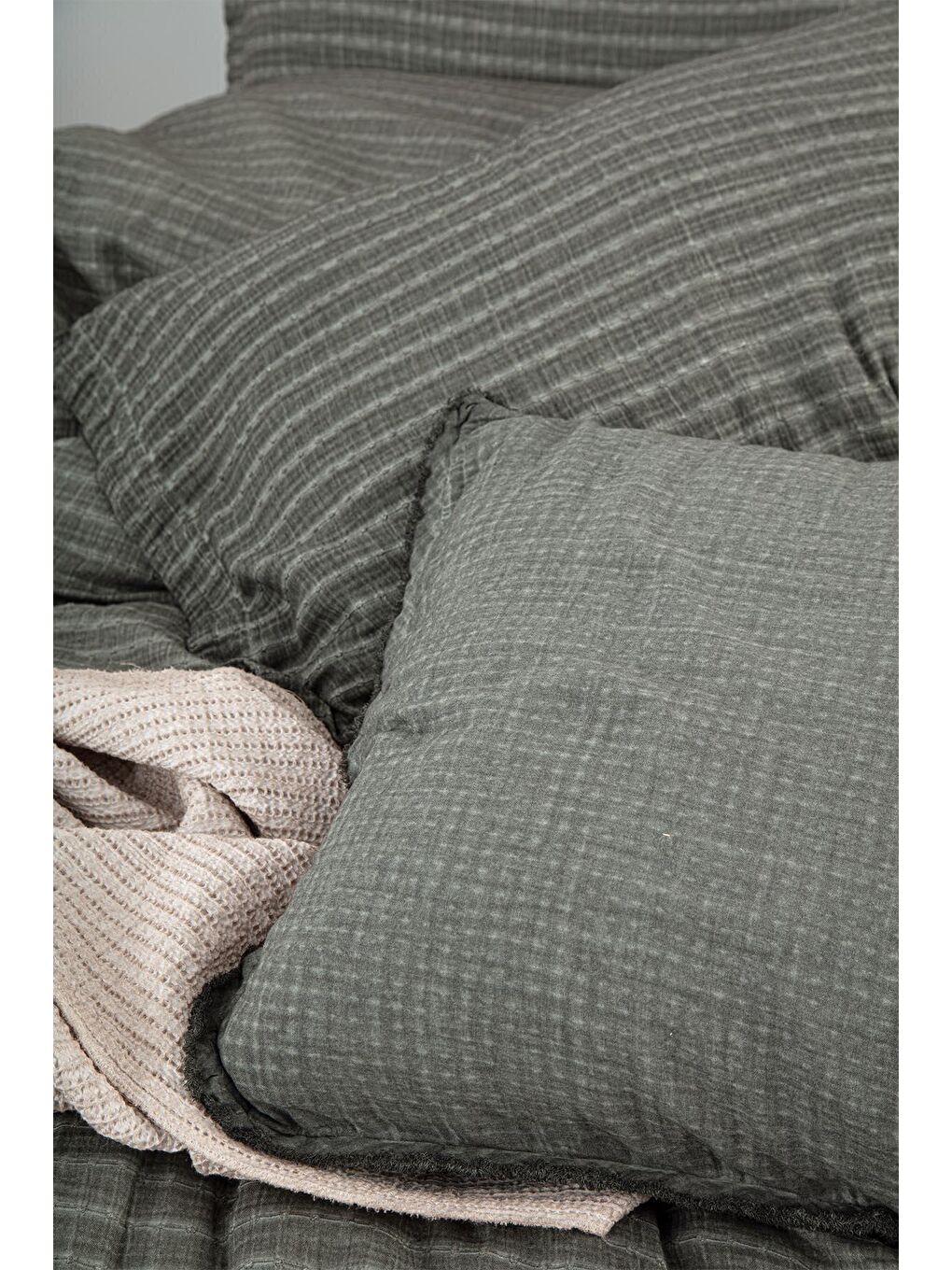 Yeşil Tara Çift Kişilik Nevresim Takımı %100 Organik Pamuk Müslin-2