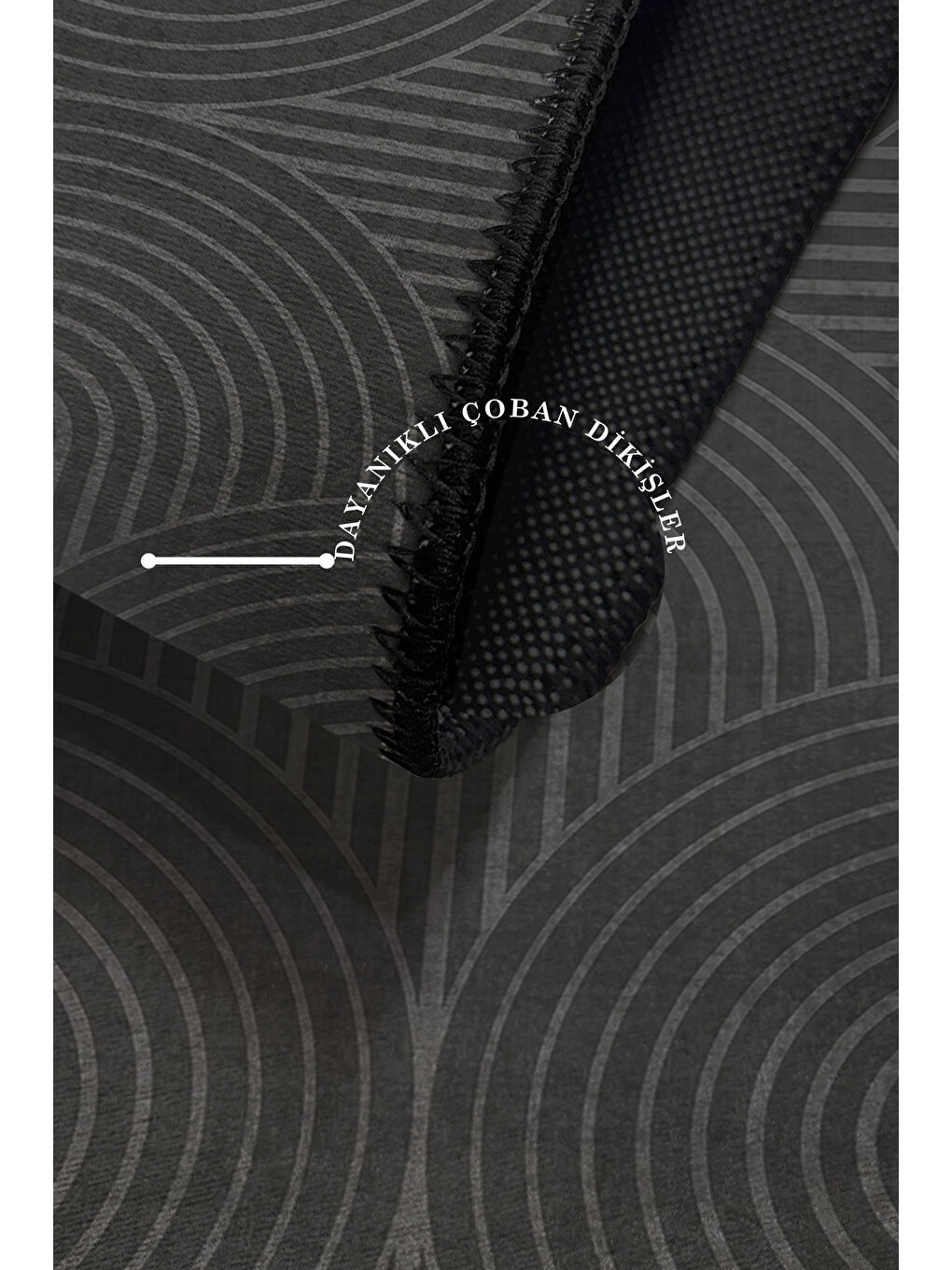 Siyah Özel Tasarım Kaymaz Taban İnce Yıkanabilir Modern Halı WOOKECE1401 120x180-3