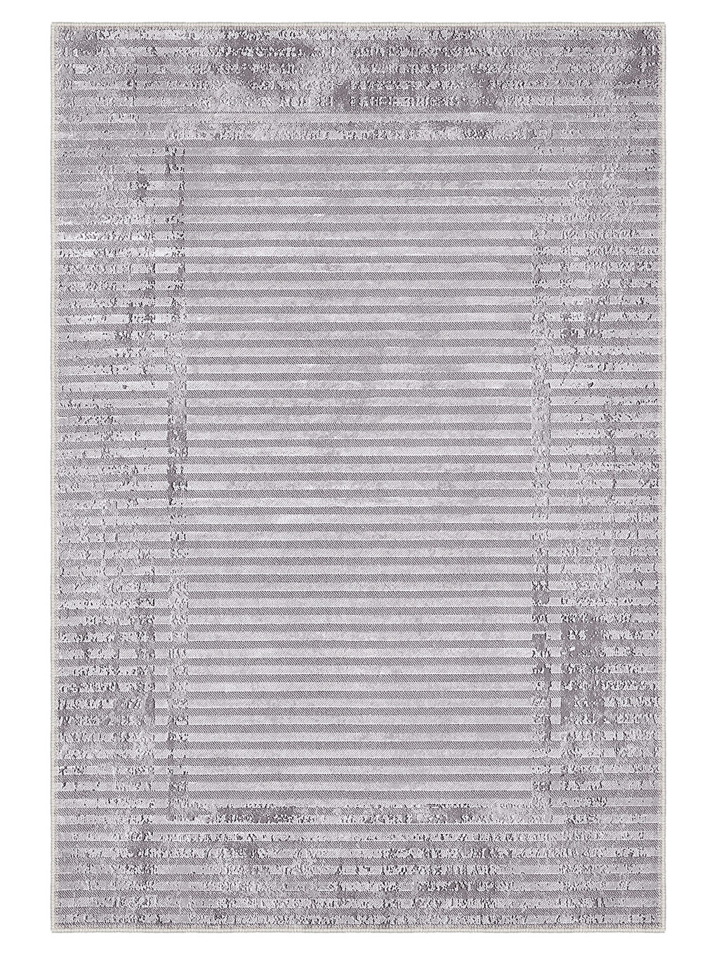 Gri Dekoratif Özel Tasarım Yıkanabilir Modern Halı 120 x 180 cm