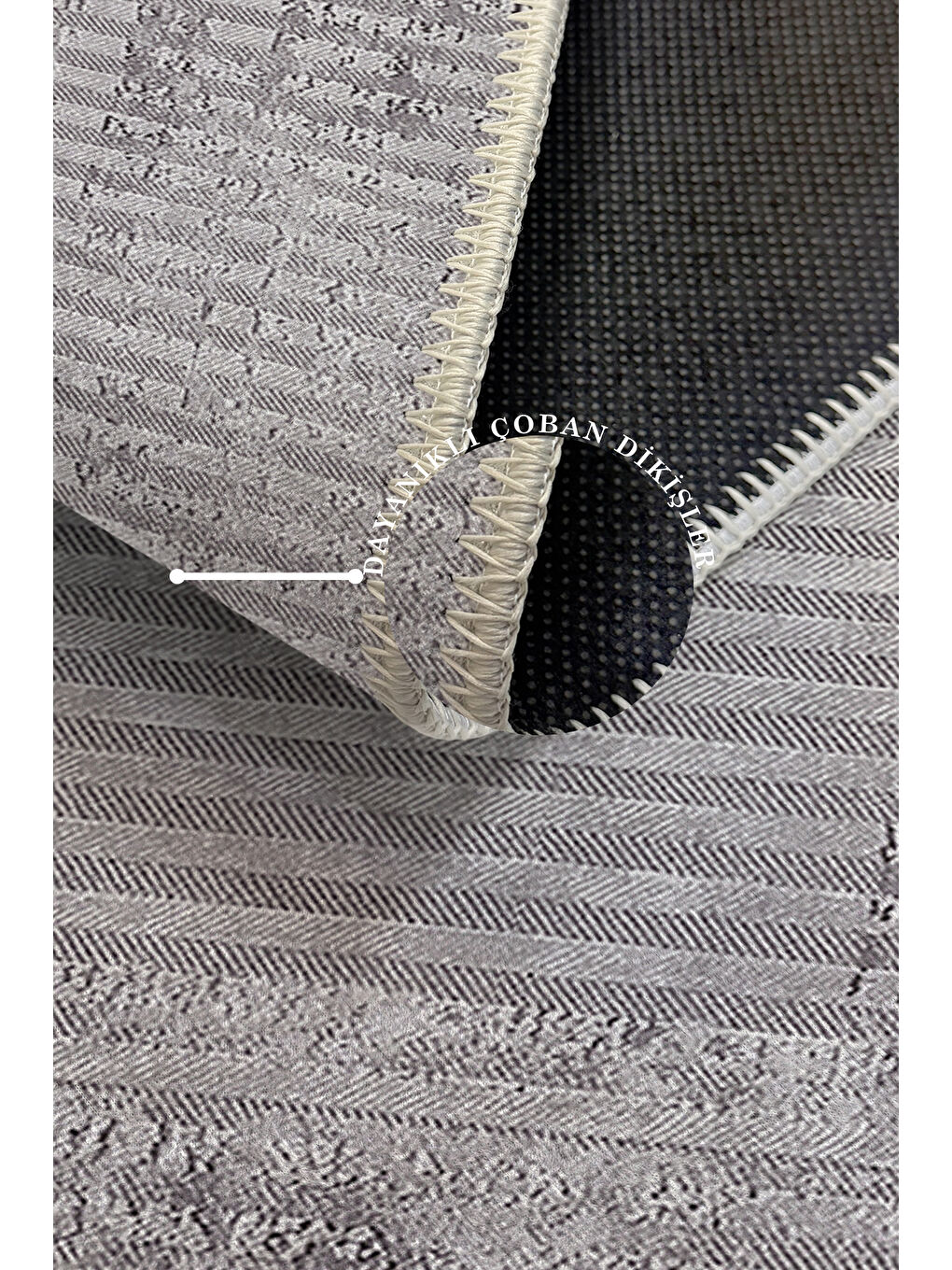 Gri Dekoratif Özel Tasarım Yıkanabilir Modern Halı 160 x 230 cm-3