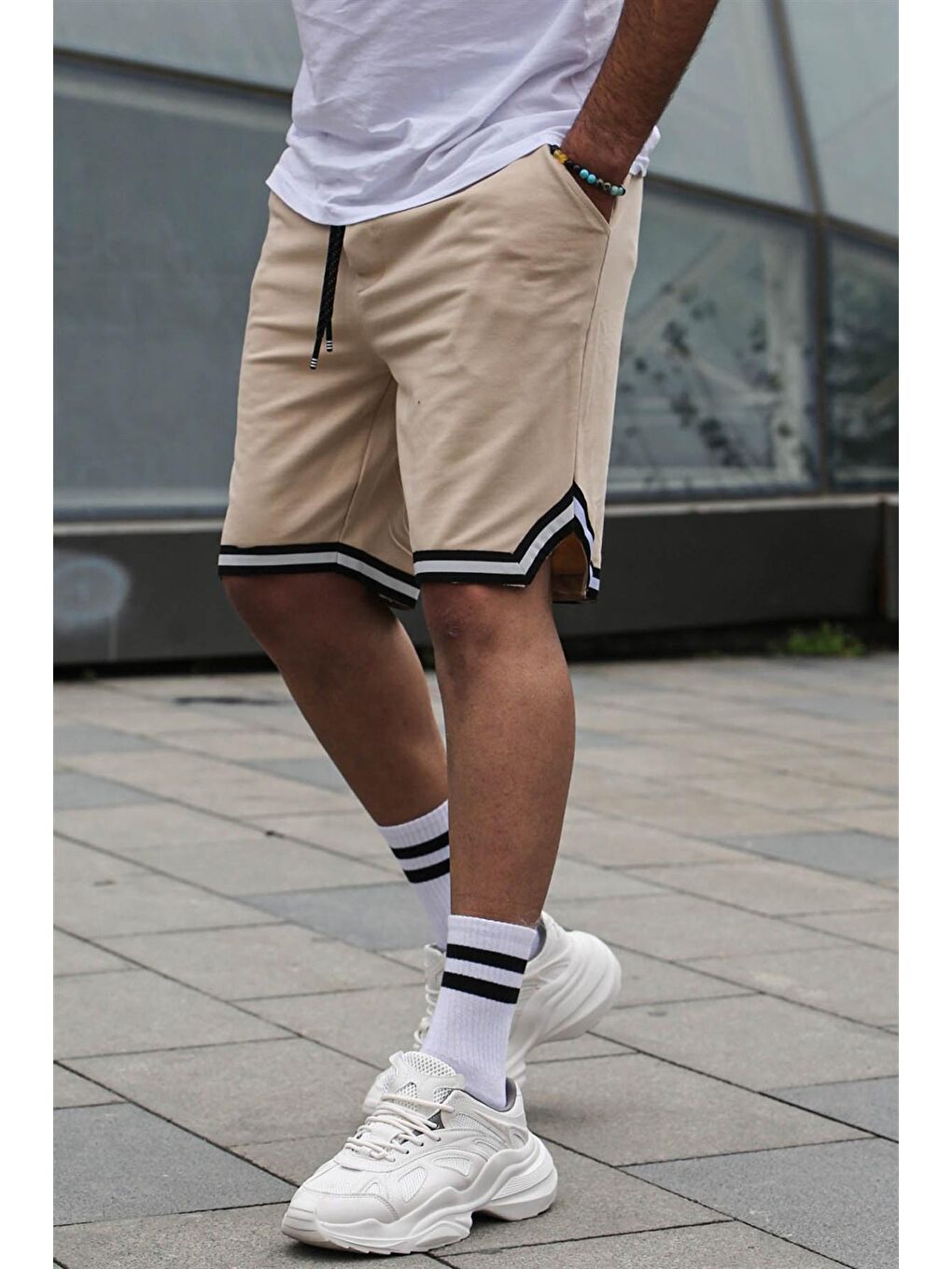 Bej Basic Erkek Şort 5488-1