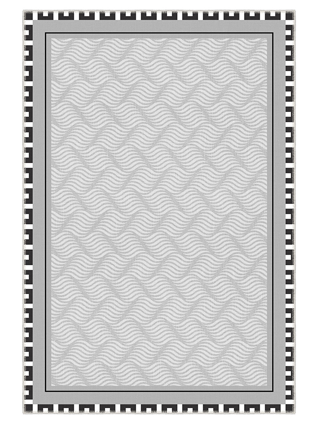 Gri Modern Dekoratif Yıkanabilir Kaymaz Taban Halı – İnce, Yumuşak Salon Halısı, Mutfak Halısı ve Yolluk