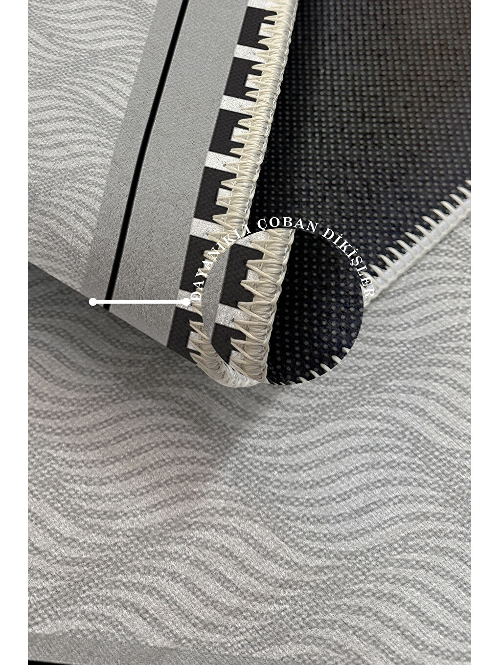 Gri Modern Dekoratif Yıkanabilir Kaymaz Taban Halı – İnce, Yumuşak Salon Halısı, Mutfak Halısı ve Yolluk-3