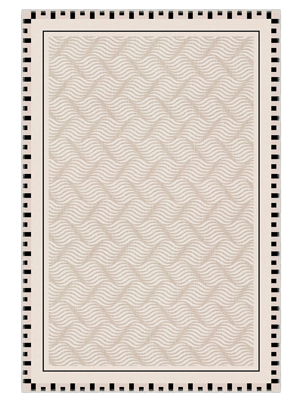 Ekru Modern Dekoratif Yıkanabilir Kaymaz Taban Halı – İnce, Yumuşak Salon Halısı, Mutfak Halısı ve Yolluk