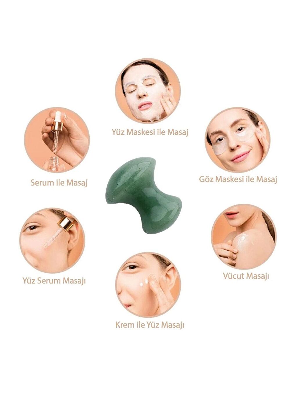 Aventurin Vücut, Boyun ve Yüz Masaj Taşı Doğal Taş Masaj Aleti Çok Amaçlı-1