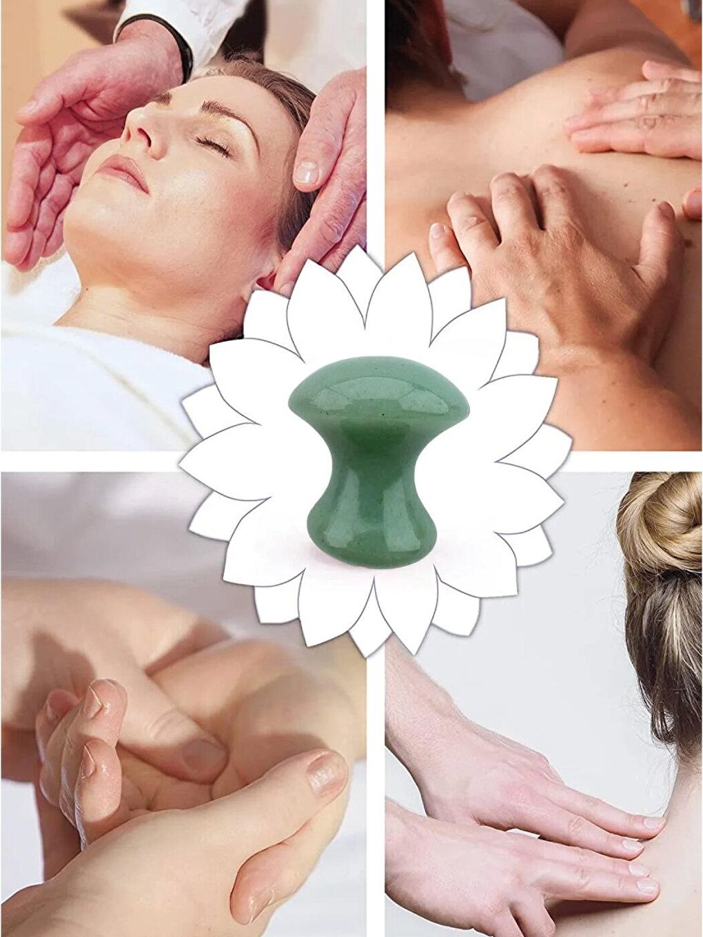 Aventurin Vücut, Boyun ve Yüz Masaj Taşı Doğal Taş Masaj Aleti Çok Amaçlı-4