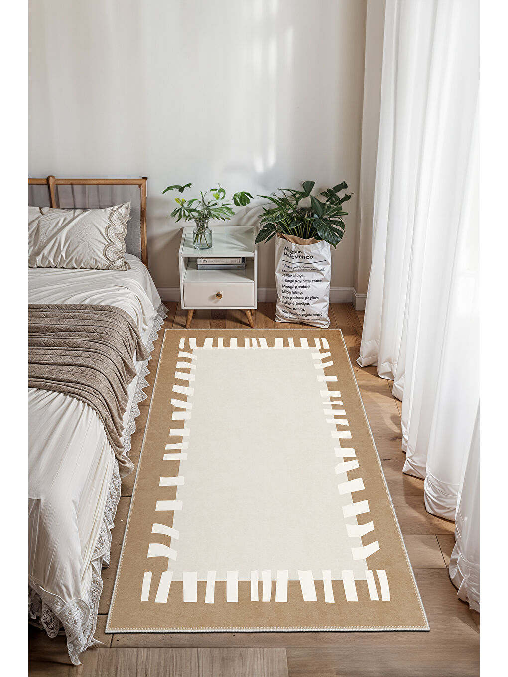 Turuncu Modern Dekoratif Yıkanabilir Kaymaz Taban Halı – İnce, Yumuşak Salon Halısı, Mutfak Halısı ve Yolluk-1