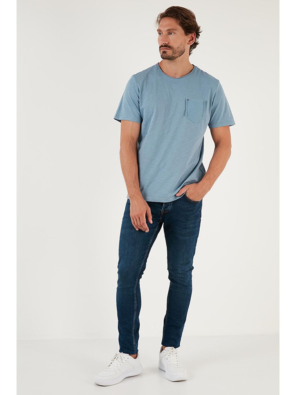 Buratti Lacivert Pamuklu Normal Bel Dar Paça Slim Fit Jeans 1116J15NAPOLI - 4