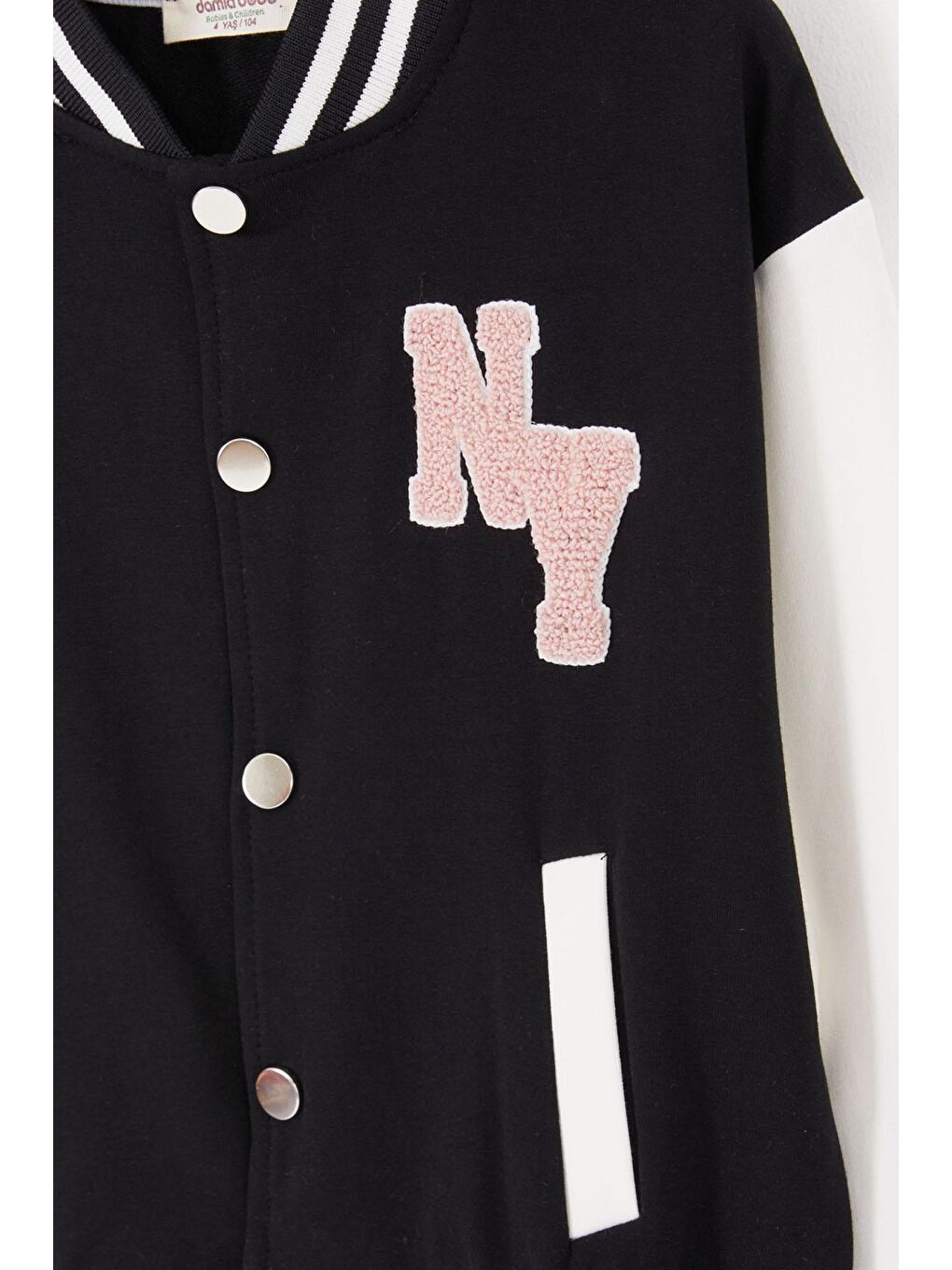 Siyah NY Nakışlı Sırt Baskılı Kız Çocuk Kolej Eşofman Takımı 16934-1