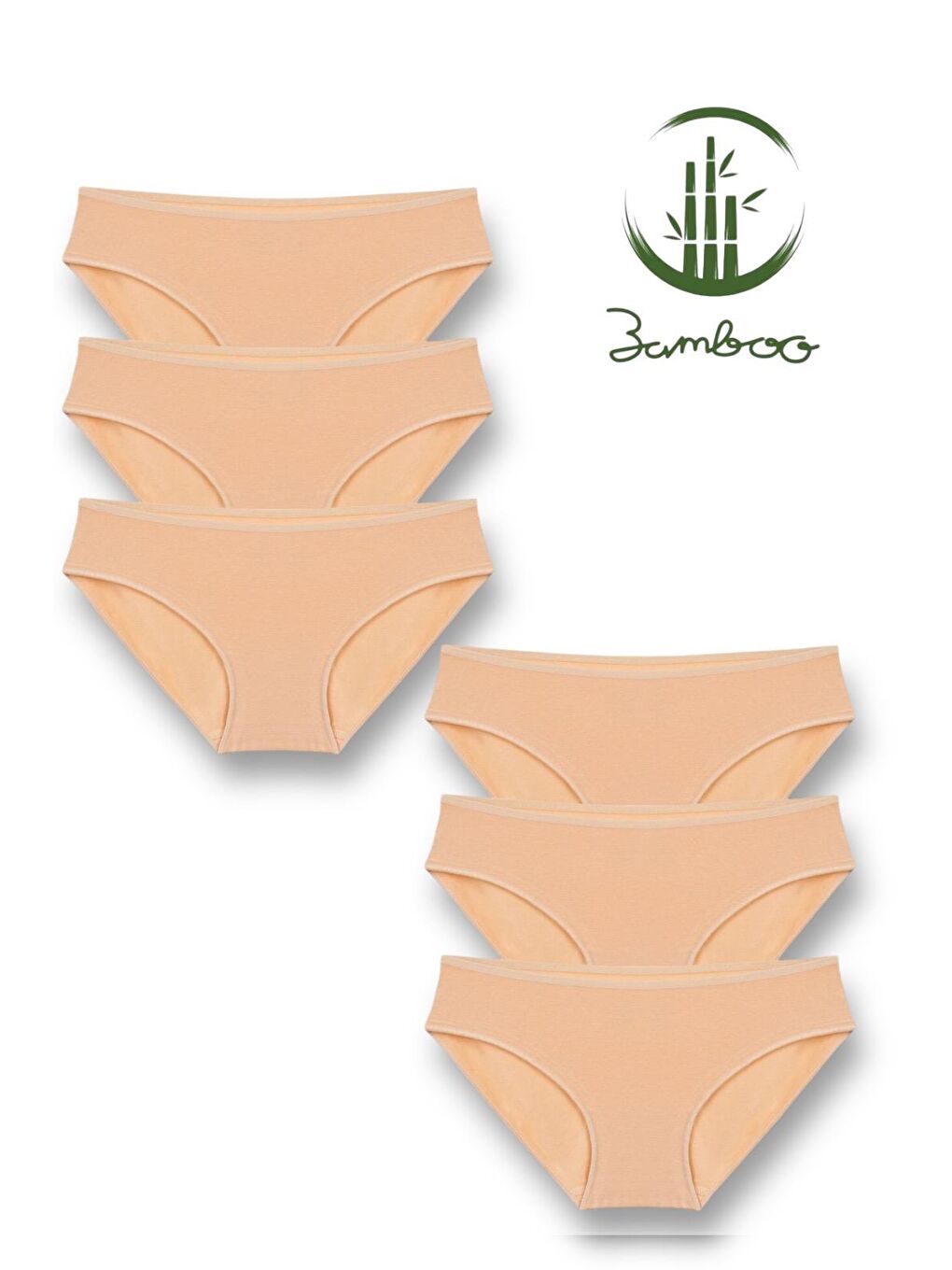 Formo Bej 6'lı Kadın Ten Bambu Yüksek Kalite Esnek Yumuşak Bikini Külot