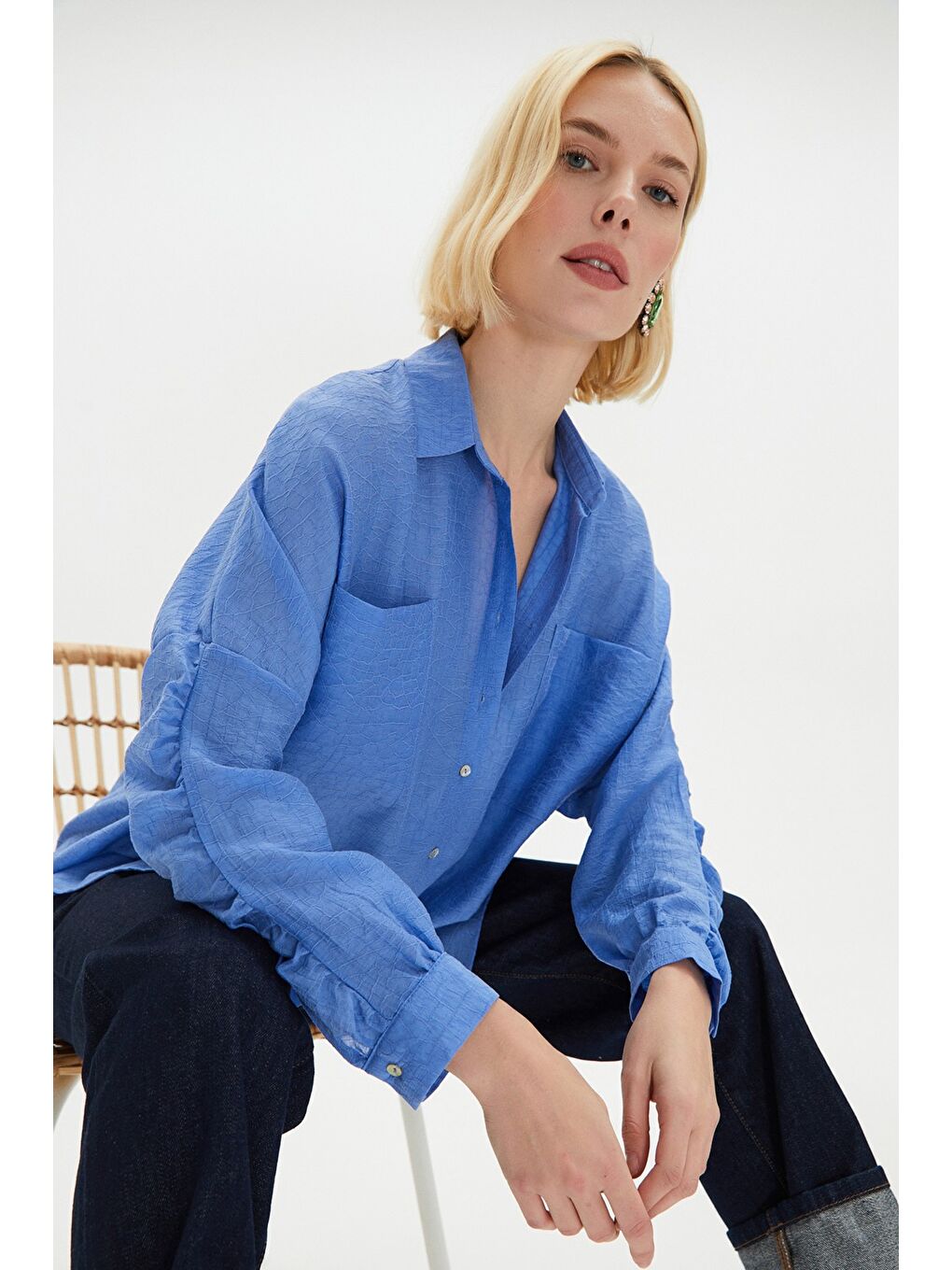 Mavi Exclusive Krinkıl Kumaş Gömlek-4