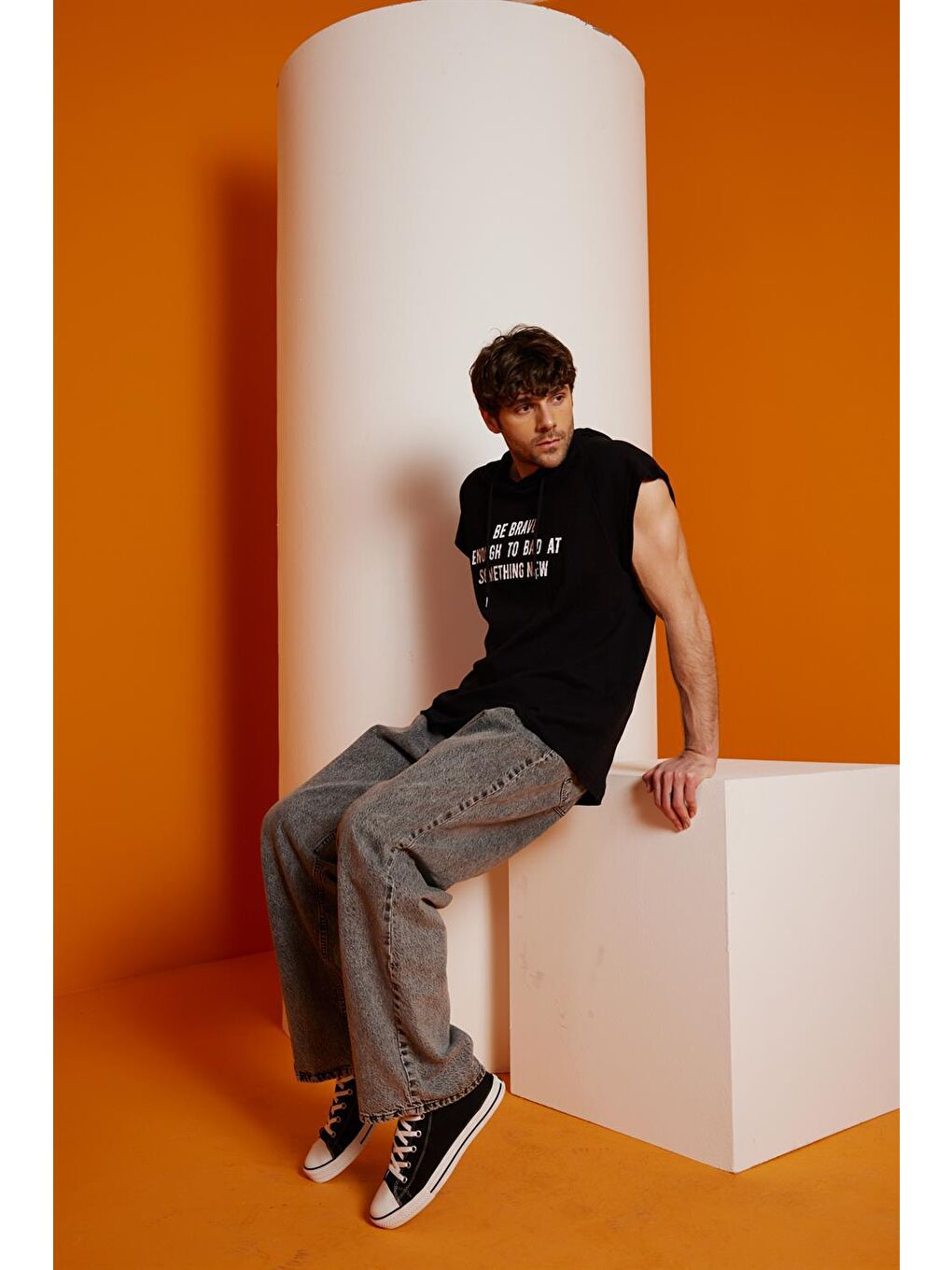 Erkek Siyah-beyaz Kanvas Ayakkabı-4