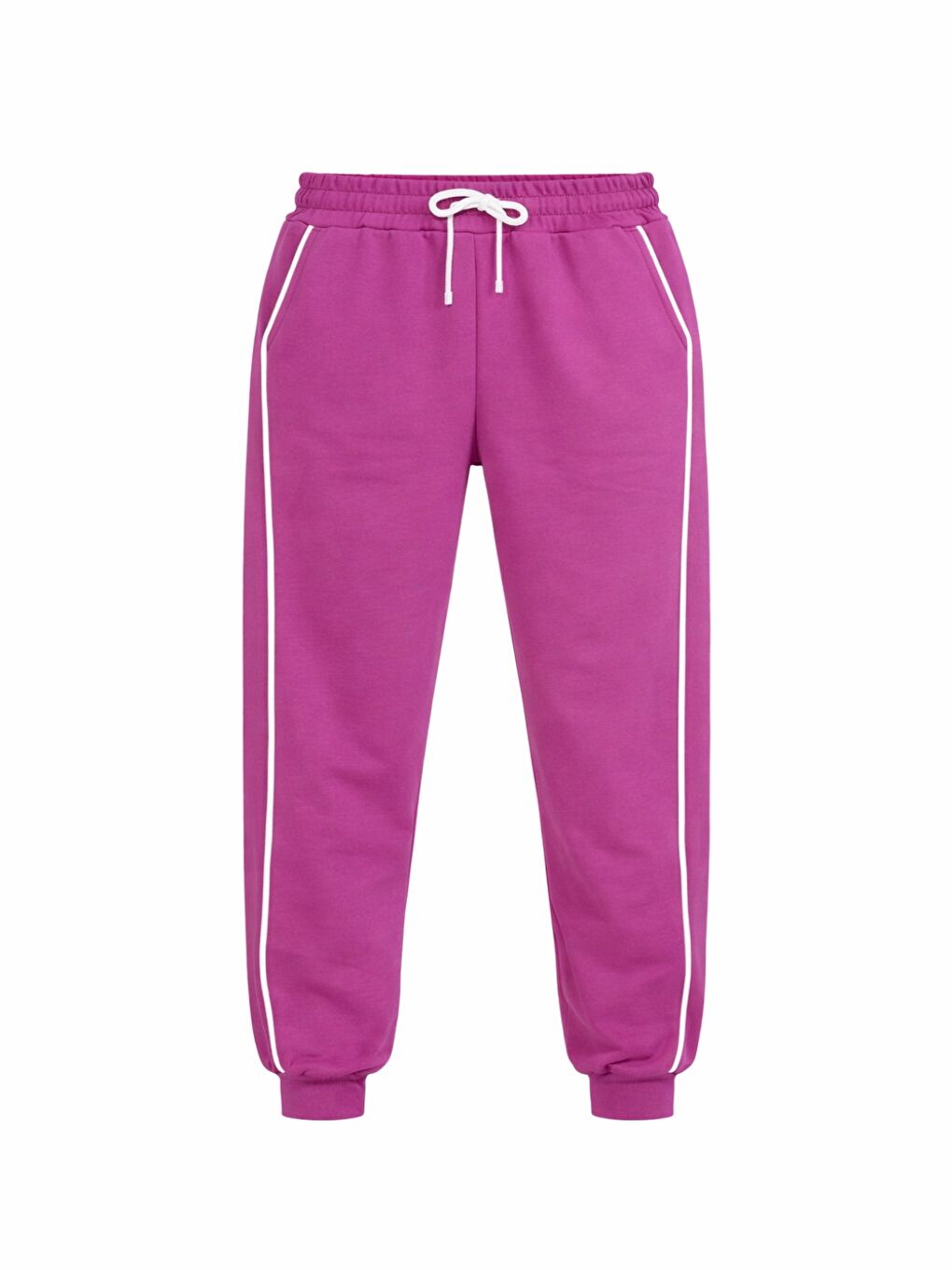 Fuşya Kız Çocuk Eşofman Alt 2 İplik-Yanları Çift Biyeli ve Cepli 8-16 Yaş 12400