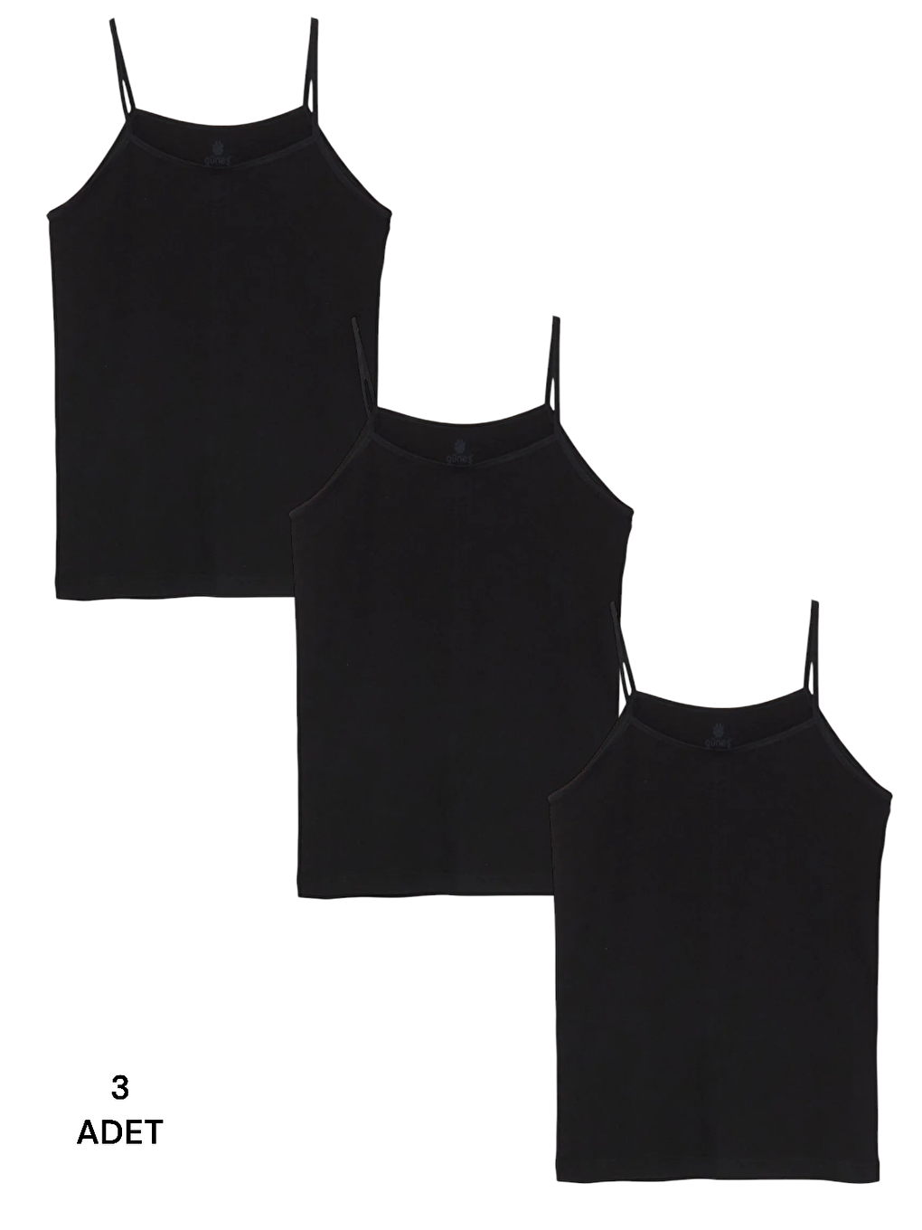 Siyah 3'Lü Askılı Kadın Atlet-4