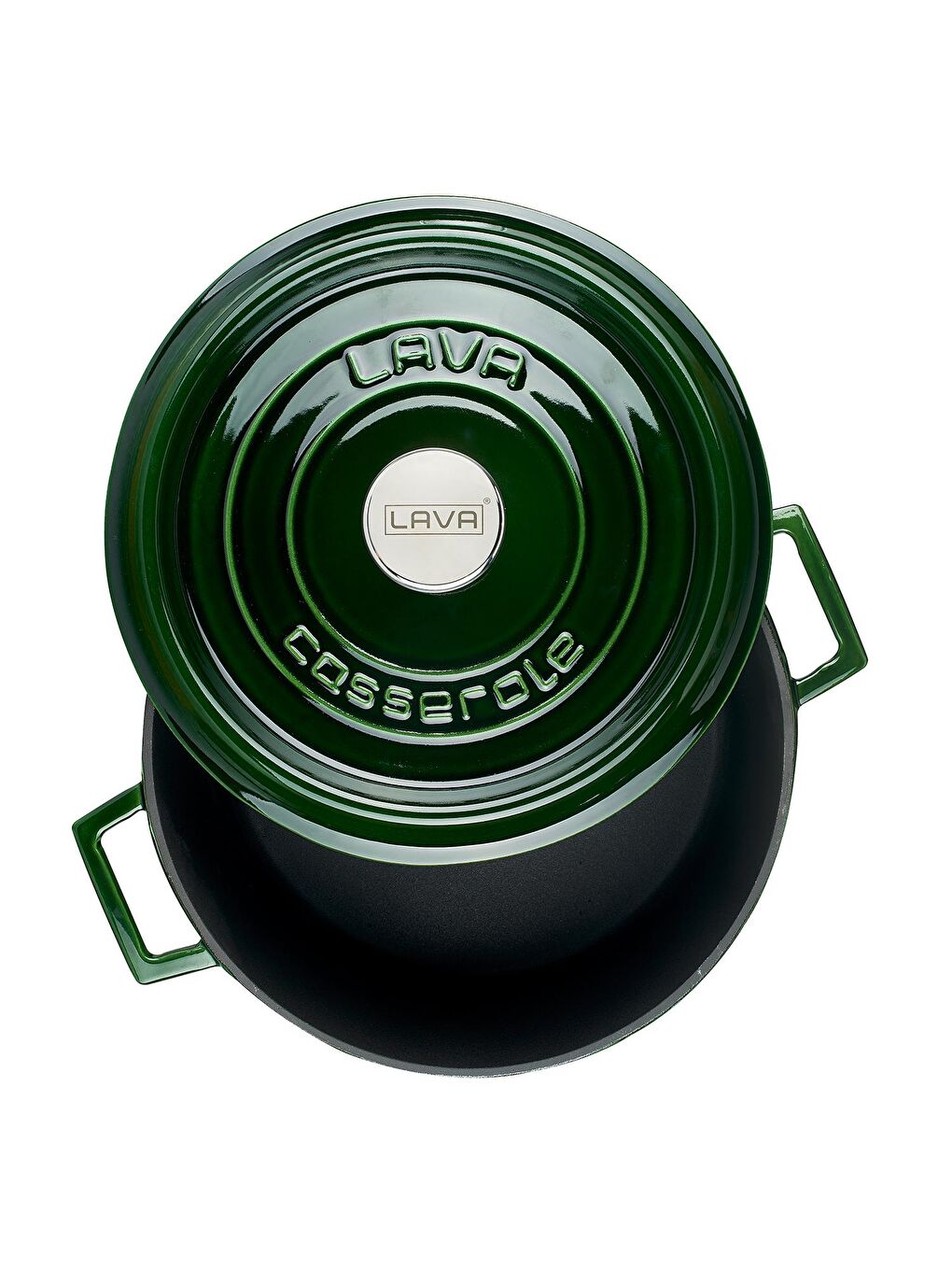 Yeşil Çok Amaçlı Yayvan Tencere Döküm Demir Yekpare Kulplu Premium Serisi Çap(Ø)28cm.-1