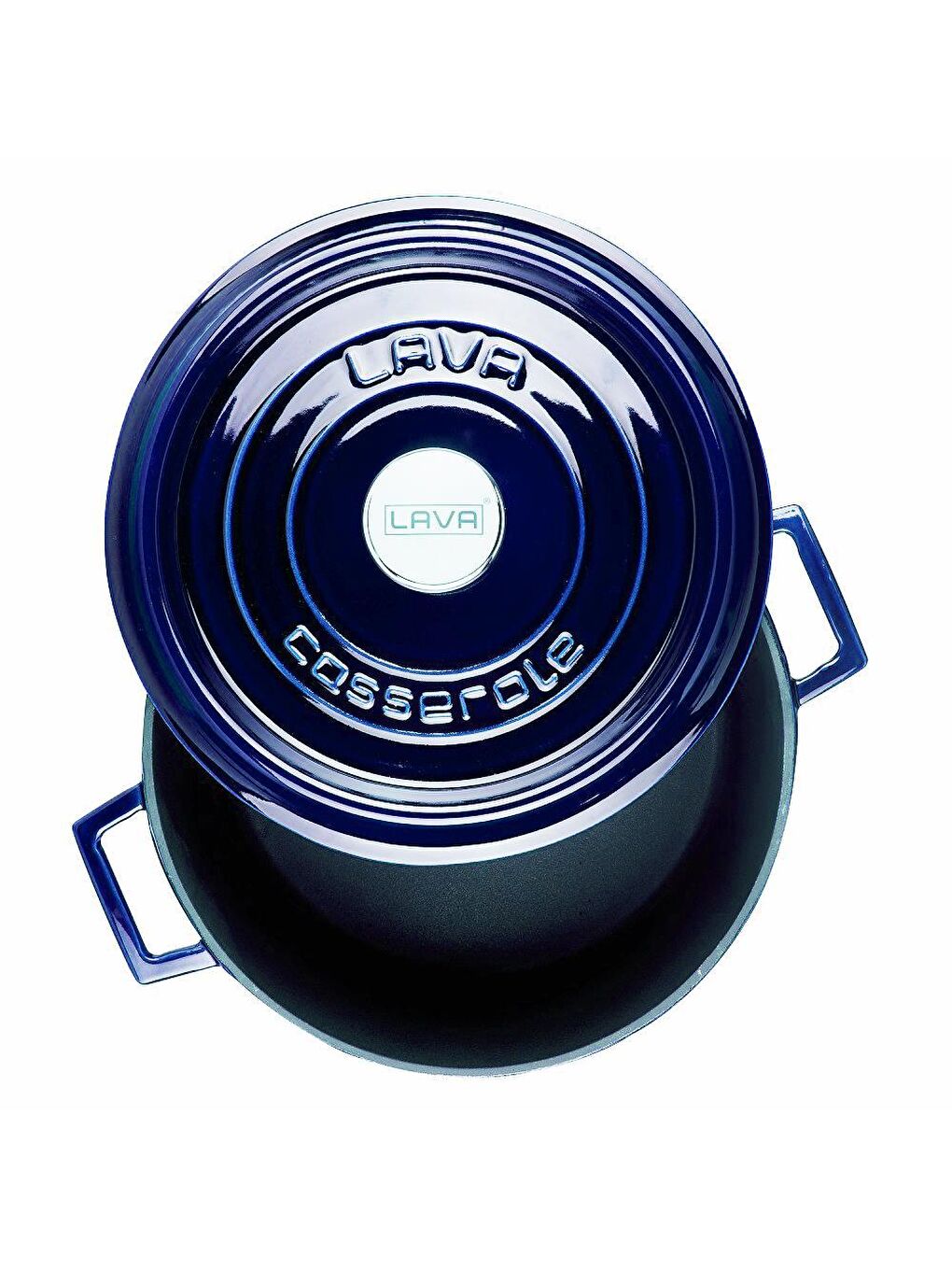 Mavi Çok Amaçlı Yayvan Tencere Döküm Demir Yekpare Kulplu Premium Serisi Çap(Ø)28cm.-2