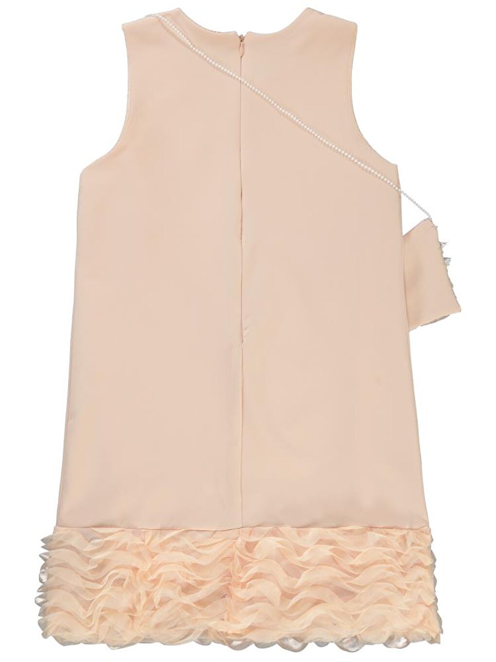 Pembe Girls Etek Ucu Fırfırlı 10-13 Yaş Elbise-2