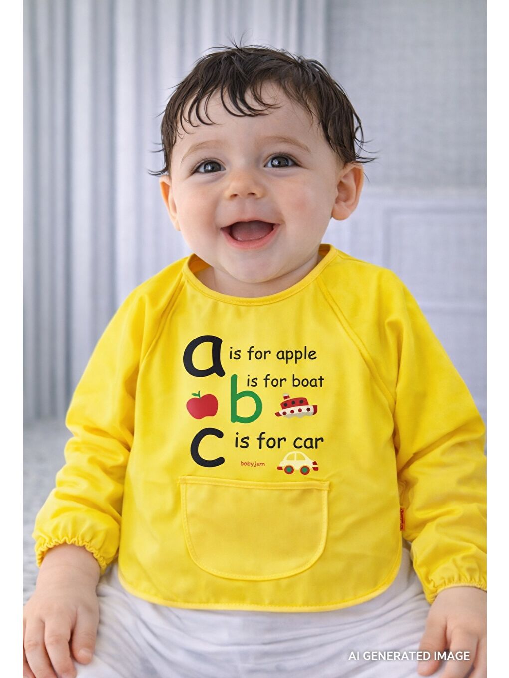 Bebek Faaliyet Önlüğü Kollu Sarı