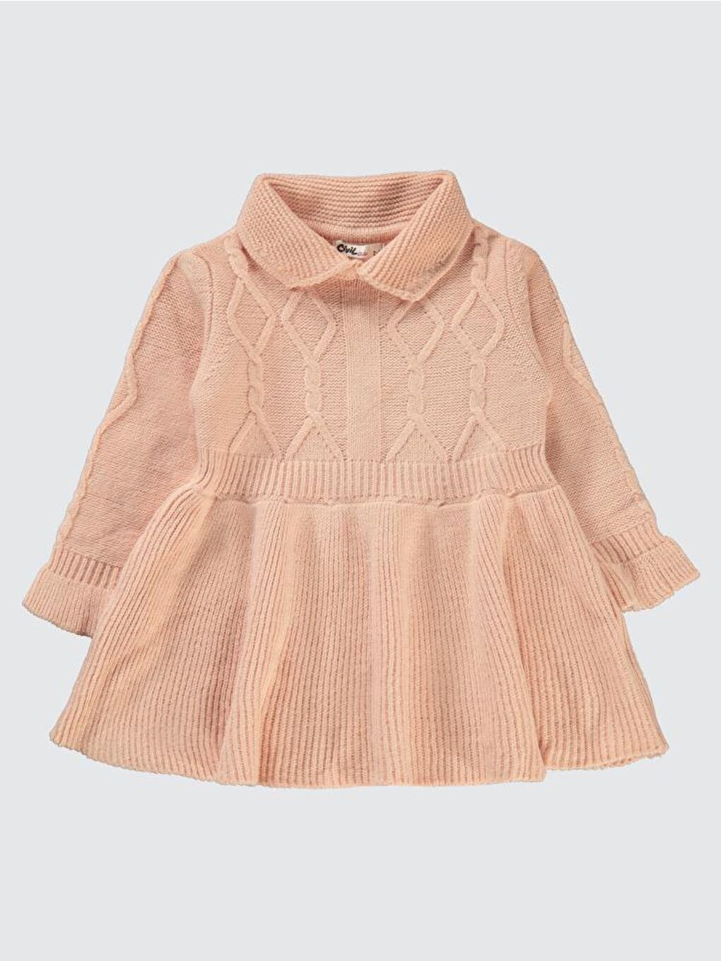 Pembe Girls Ponpon Kemerli 2-5 Yaş Elbise