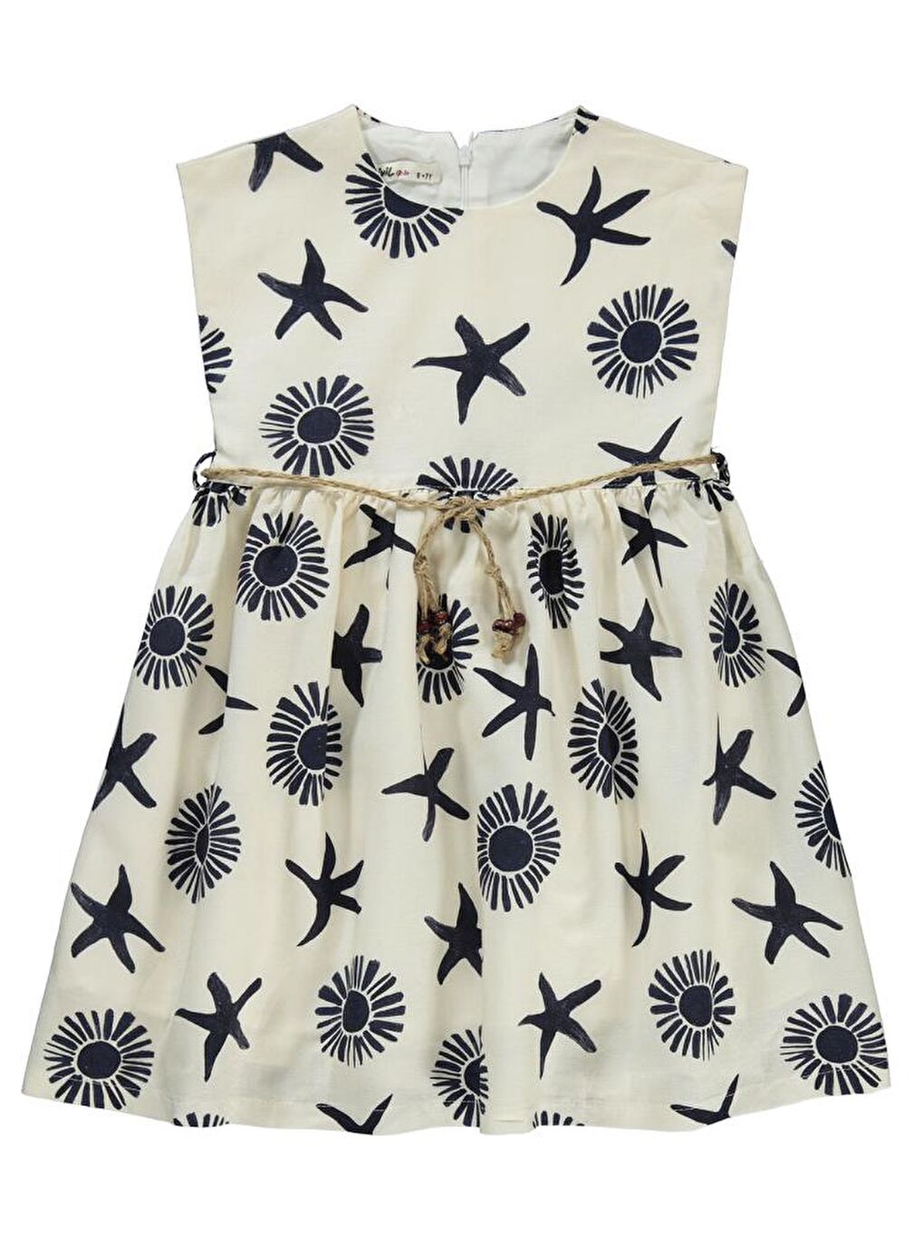 Lacivert Girls Deniz Kabuğu Desnli 6-9 Yaş Elbise