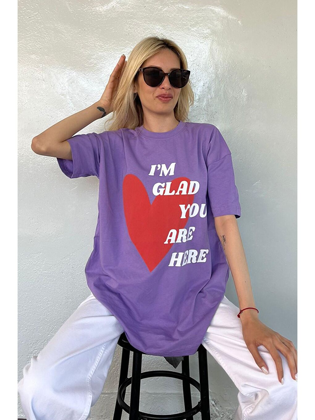 Lila Baskılı Tişört Mg1202-4