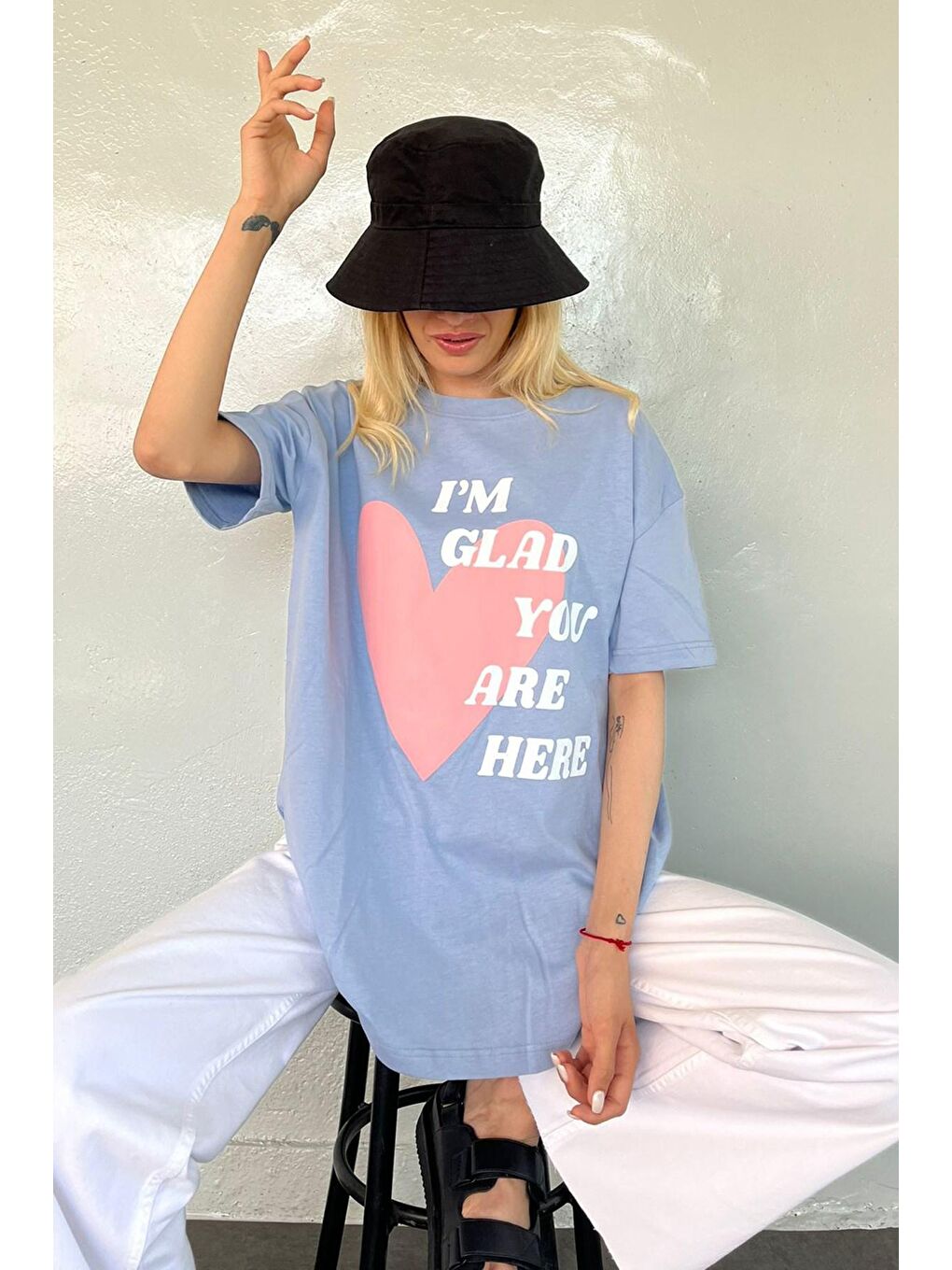 Mavi Baskılı Tişört Mg1202-3