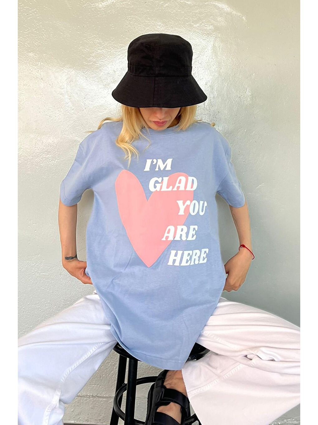 Mavi Baskılı Tişört Mg1202-4