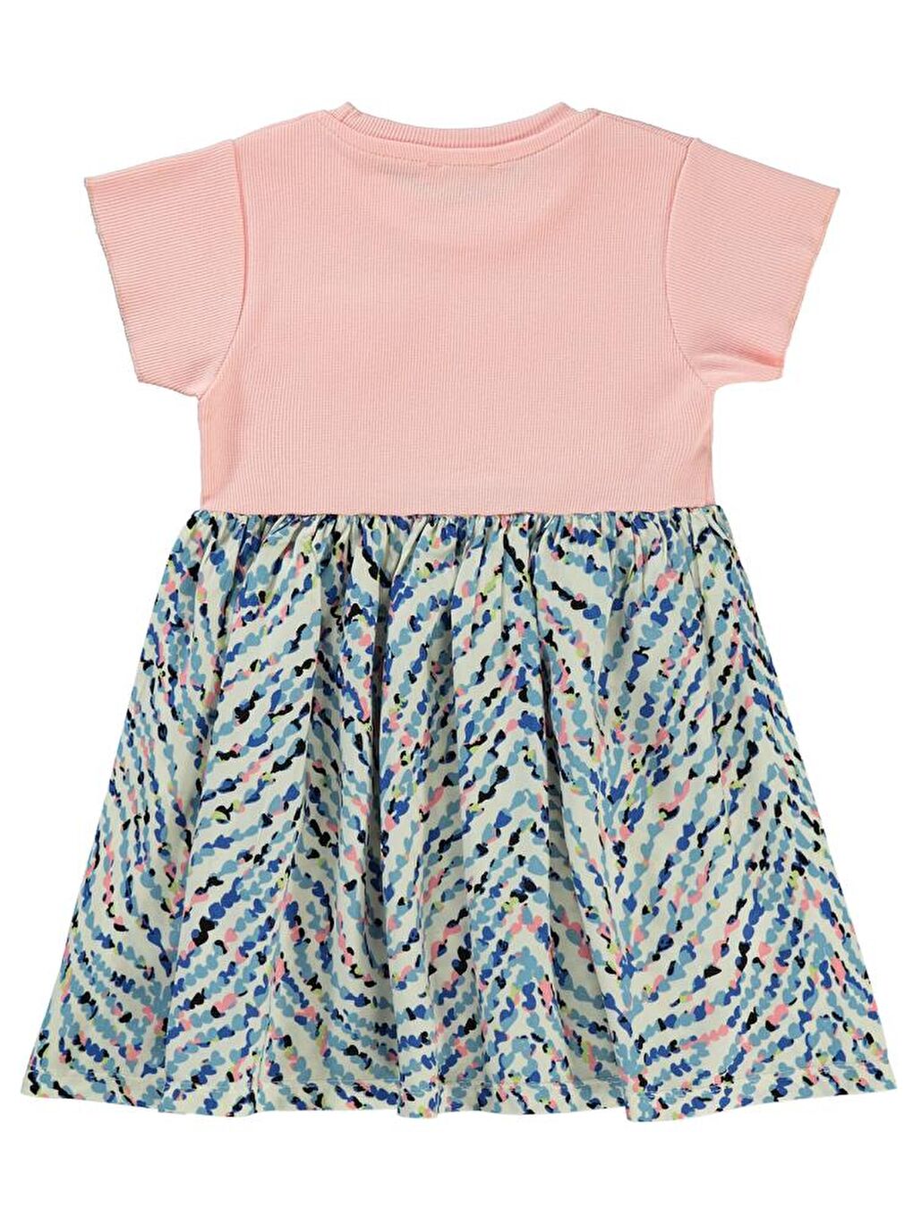 Pembe Girls Kalp Desenli 2-5 Yaş Elbise-1