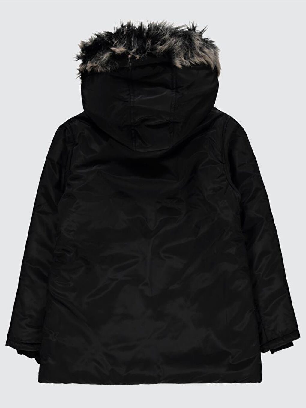 Siyah Girls Fermuar Cepli 10-13 Yaş Mont-2