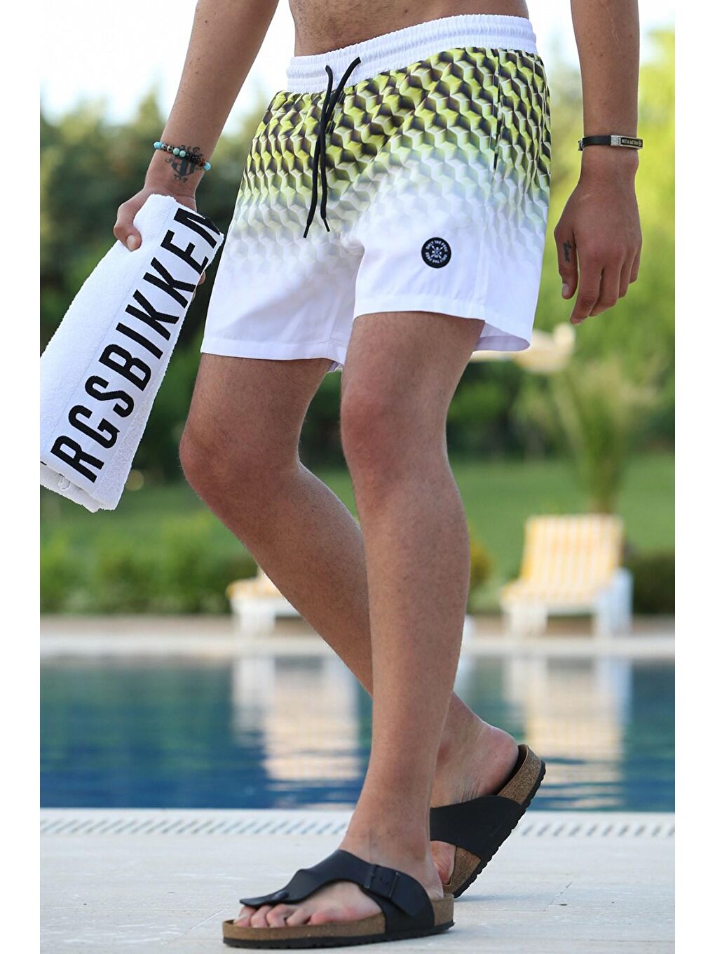 Sarı Basic Cepli Deniz Şortu 5778-3