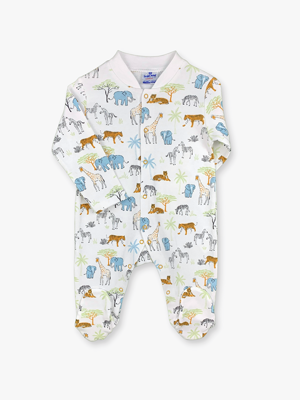 Ekru Bisiklet Yaka Uzun Kollu Erkek Bebek Tulum