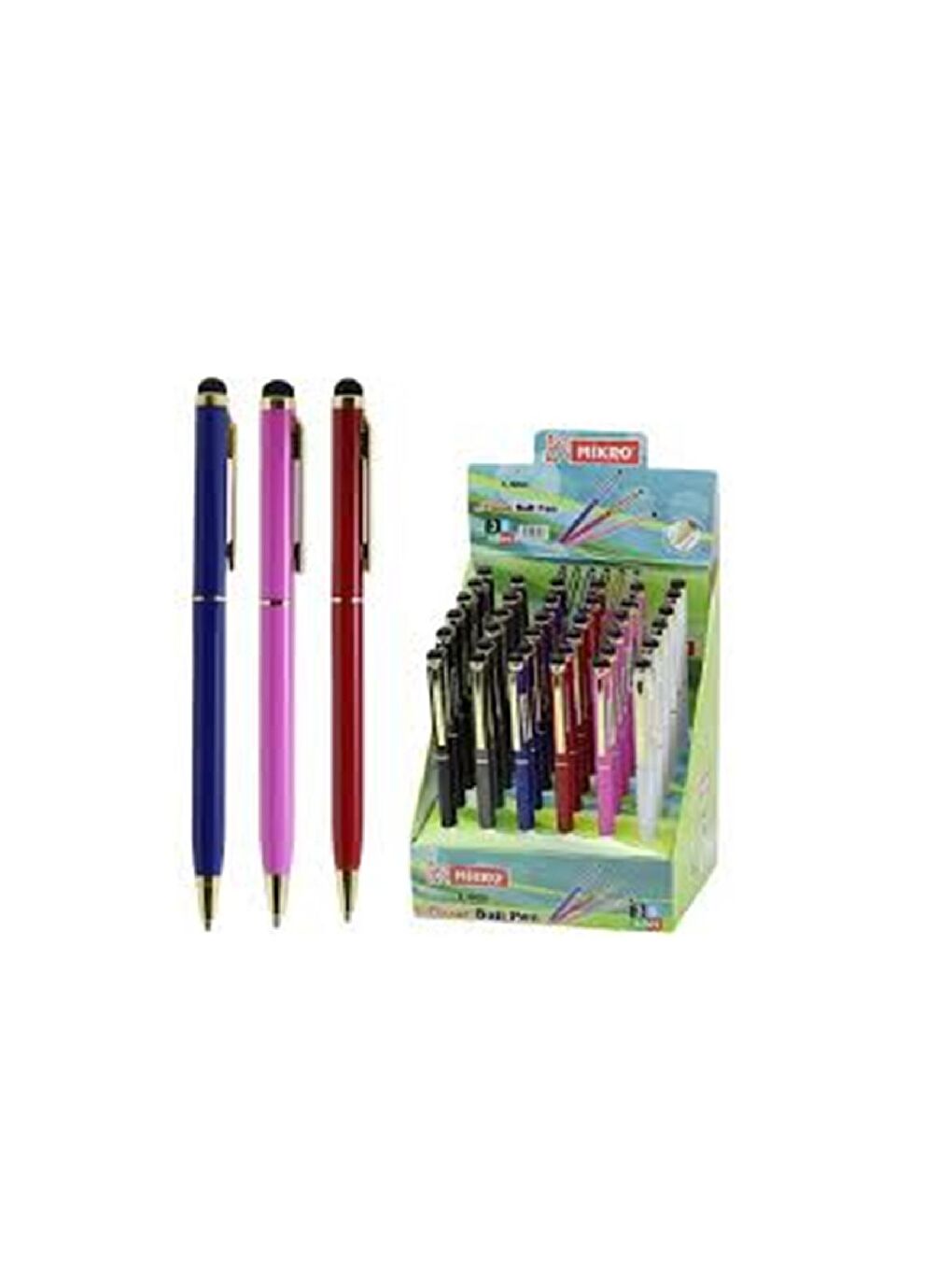 Tükenmez Kalem Metal Gövde Canlı Renkler Dokunmatik Fonksiyon I-664