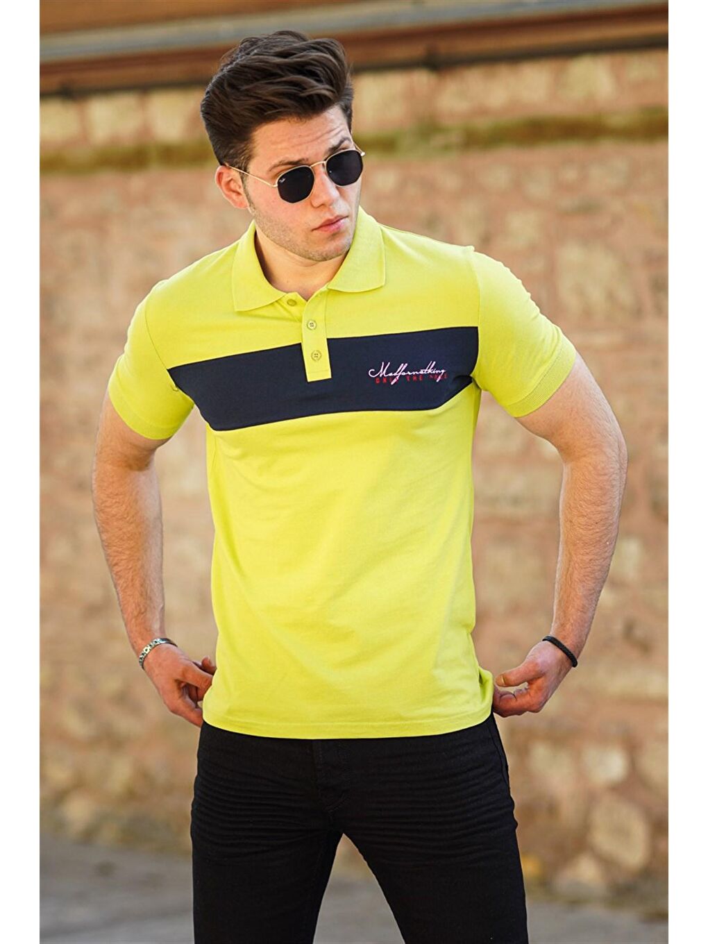 Yeşil Polo Yaka Erkek Tişört 4584-1