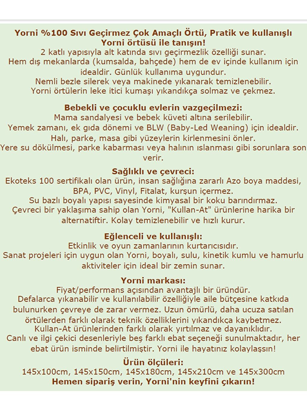 Ocean, 145x250cm, Sıvı Geçirmeyen Çok Amaçlı Aktivite Örtüsü; Bakım Örtüsü, Yer, Masa ve Yatak için-5