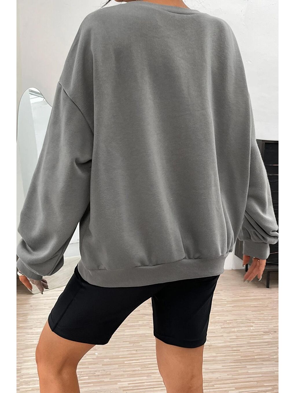 Madmext Füme Baskılı Oversize Kadın Sweatshirt  MG1923 - 3