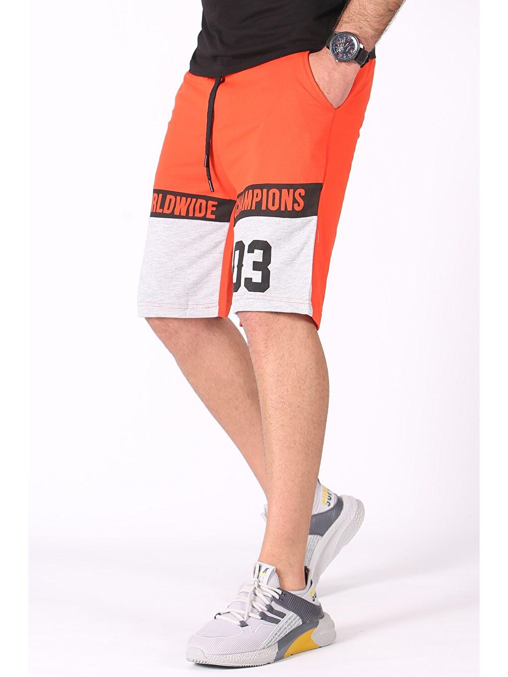 Renk Bloklu Turuncu Şort 2920