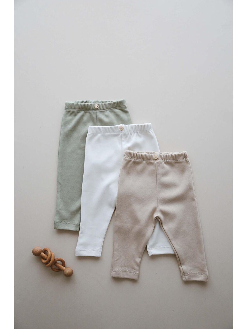 Bej 3lü Penye Bebek Tayt Model 3-1