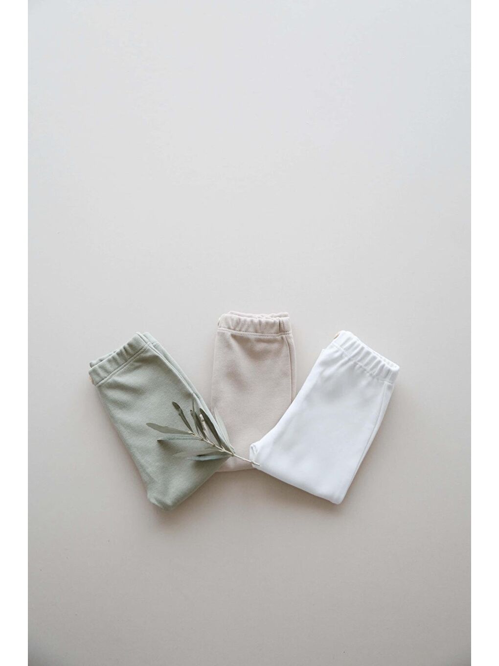 Bej 3lü Penye Bebek Tayt Model 3-6