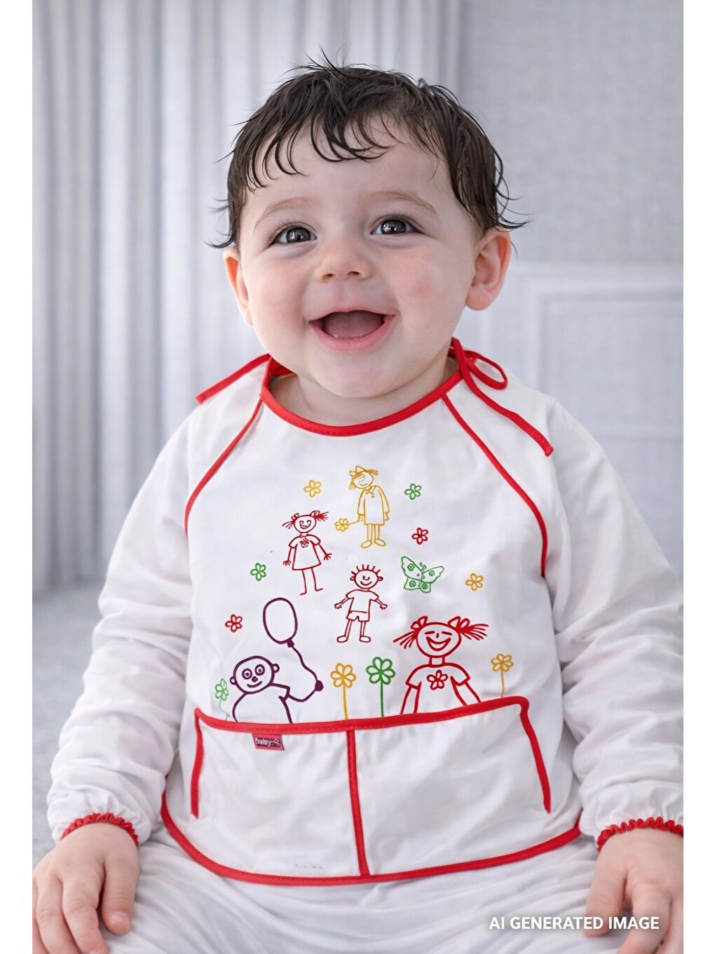 Boyundan Bağlamalı Faaliyet Önlüğü Kırmızı