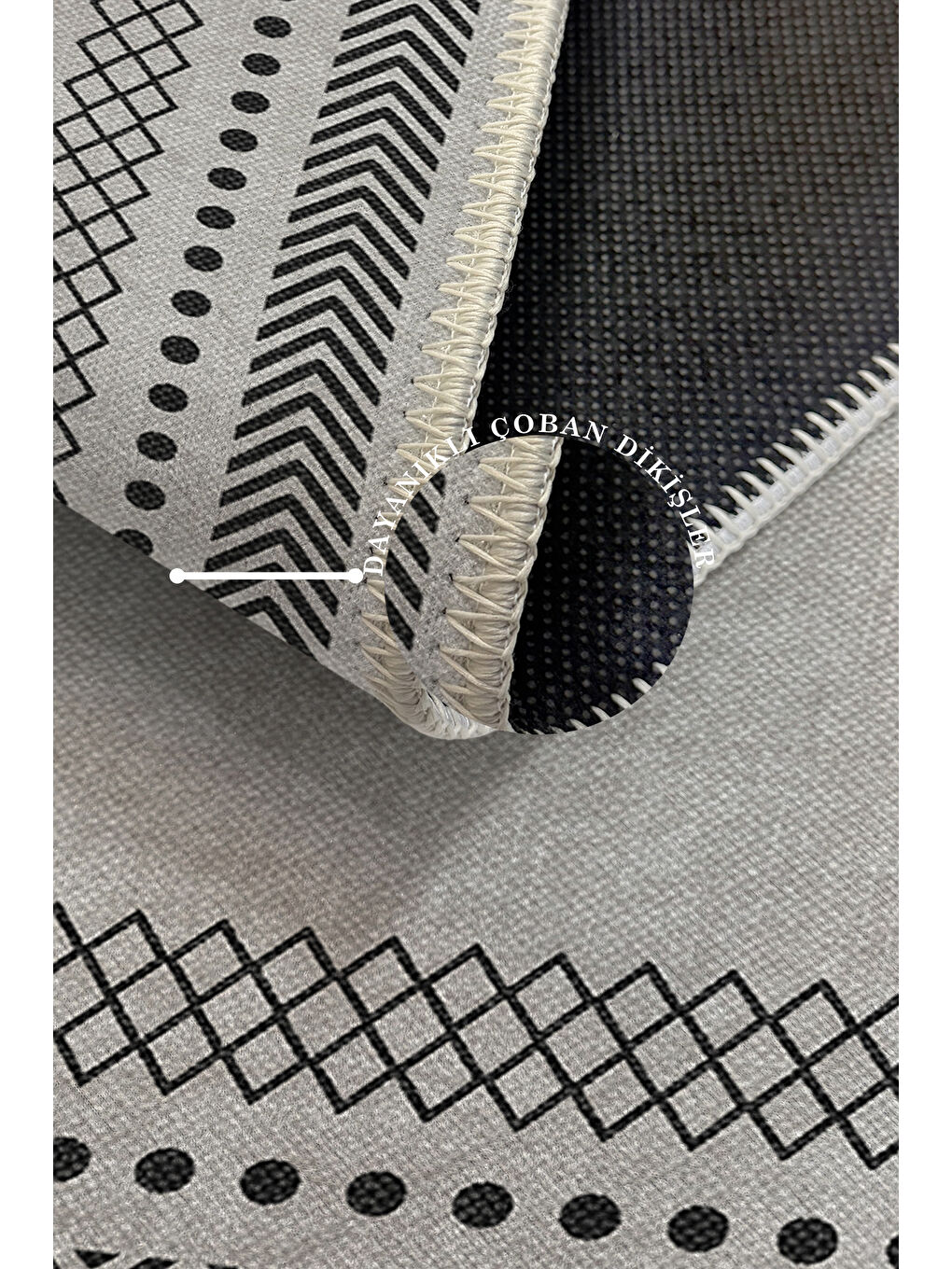 Gri Modern Dekoratif Yıkanabilir Kaymaz Taban Halı – İnce, Yumuşak Salon Halısı, Mutfak Halısı ve Yolluk-3