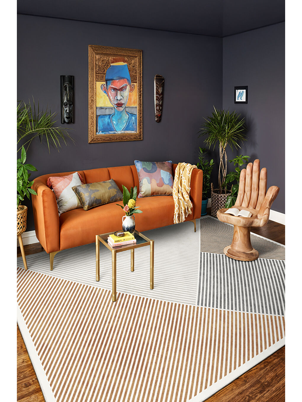 Gri Modern Dekoratif Yıkanabilir Kaymaz Taban Halı – İnce, Yumuşak Salon Halısı, Mutfak Halısı ve Yolluk-2