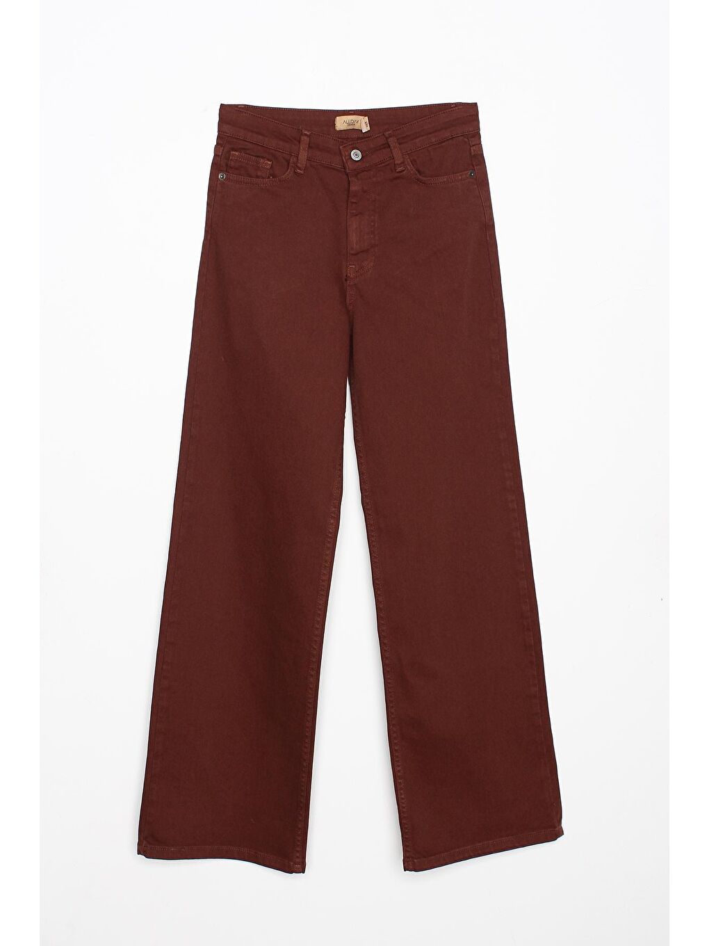 Kahverengi Koyu Kahve Pamuklu Parça Boya Rahat Kalıp Elastanlı Pantolon-4