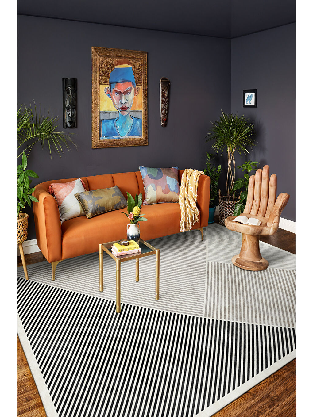 Gri Modern Dekoratif Yıkanabilir Kaymaz Taban Halı – İnce, Yumuşak Salon Halısı, Mutfak Halısı ve Yolluk-2