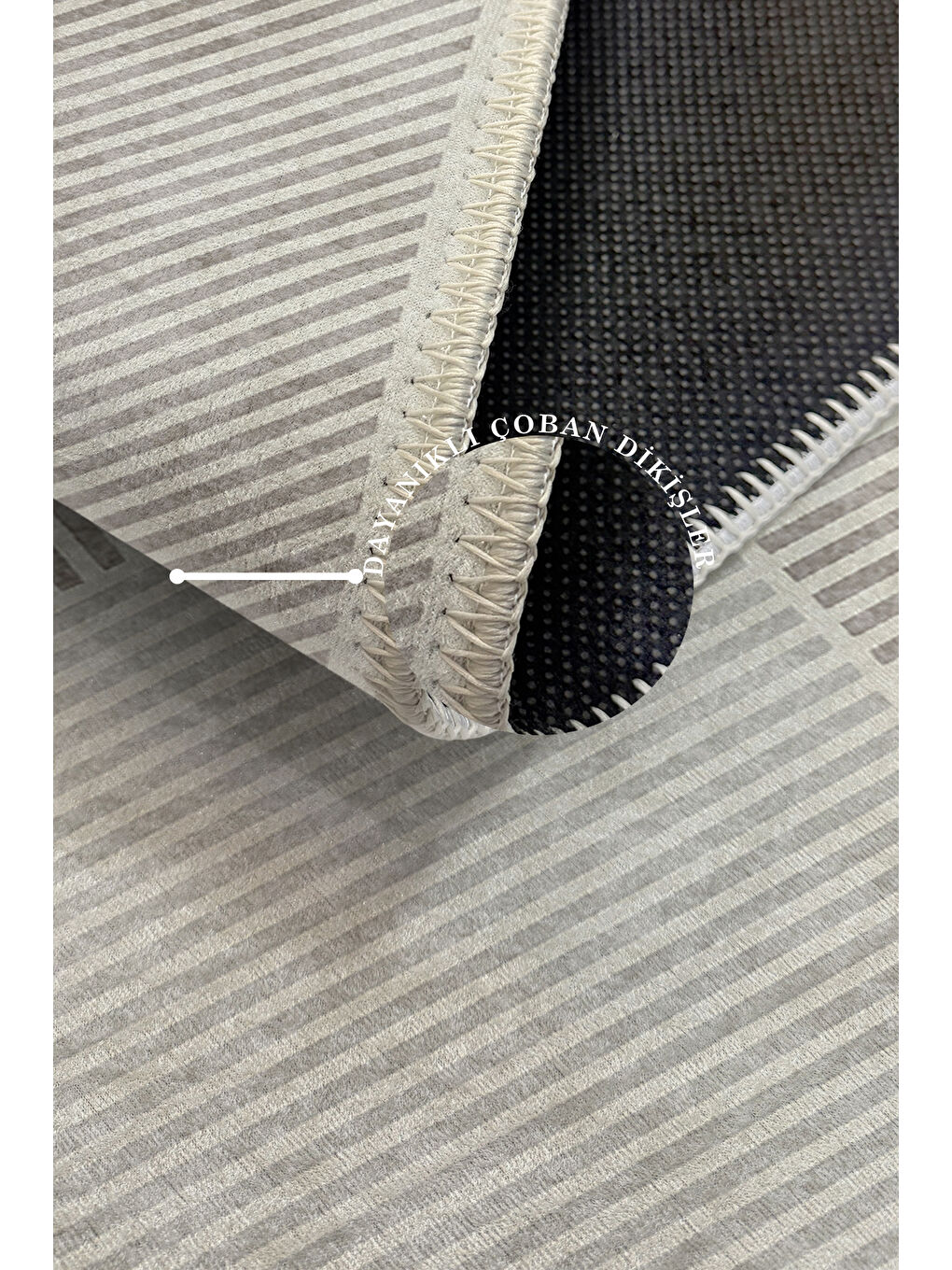 Gri Modern Dekoratif Yıkanabilir Kaymaz Taban Halı – İnce, Yumuşak Salon Halısı, Mutfak Halısı ve Yolluk-3