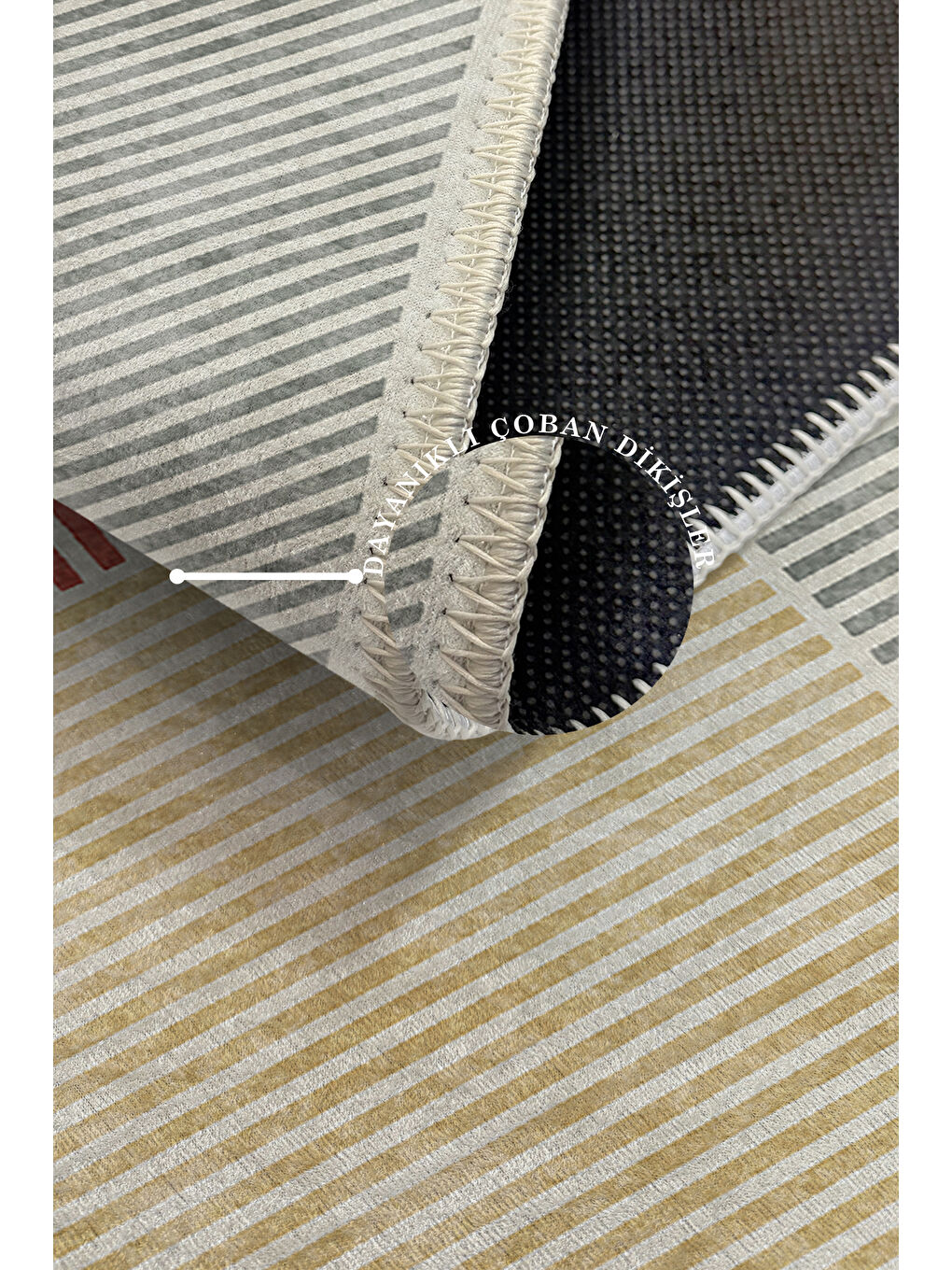 Sarı Modern Dekoratif Yıkanabilir Kaymaz Taban Halı – İnce, Yumuşak Salon Halısı, Mutfak Halısı ve Yolluk-3