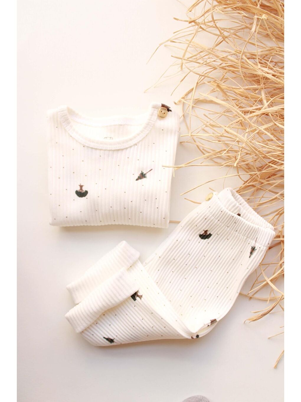 Ekru Tree Bebek Alt Üst Takım-2