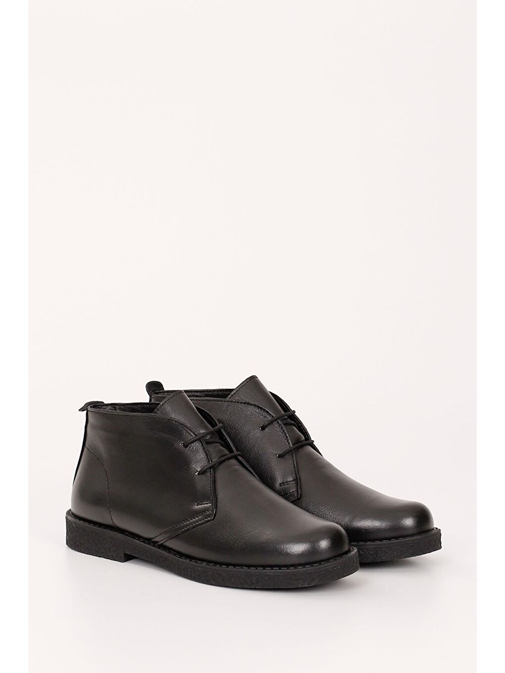 Siyah SİYAH  Hakiki Deri Oxford Kalıp Kauçuk Taban Bağcıklı Kadın Günlük Bot GD456-1